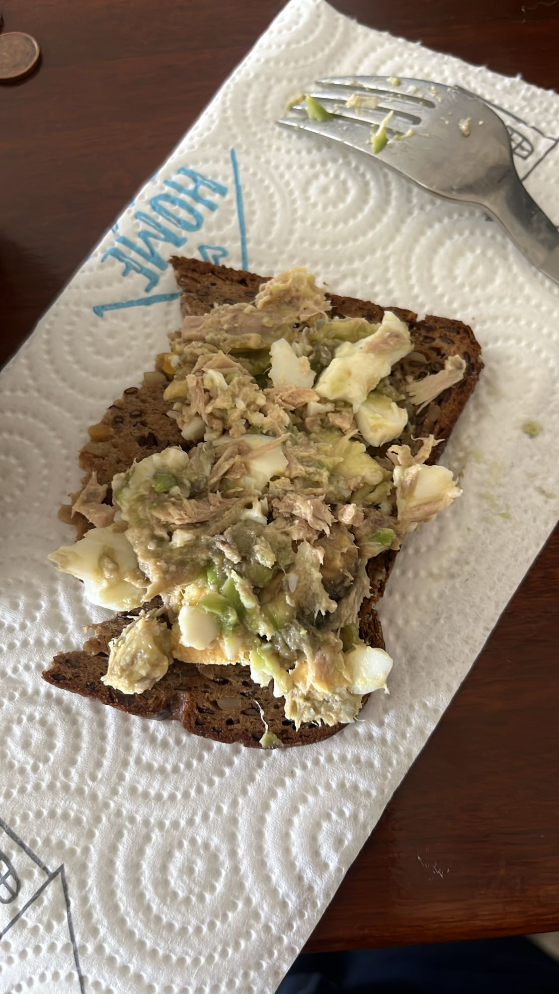 Tuna egg avocado toast