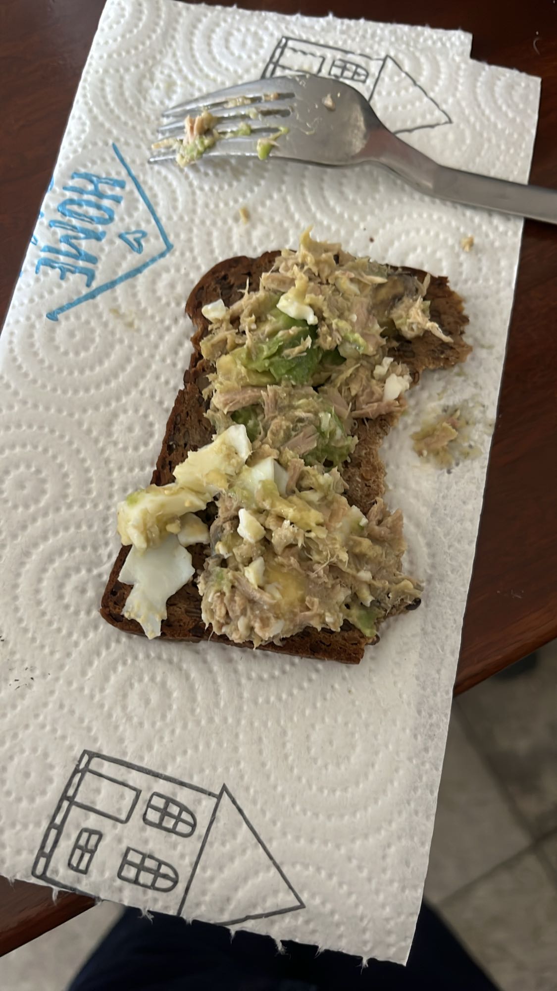 Tuna egg salad toast