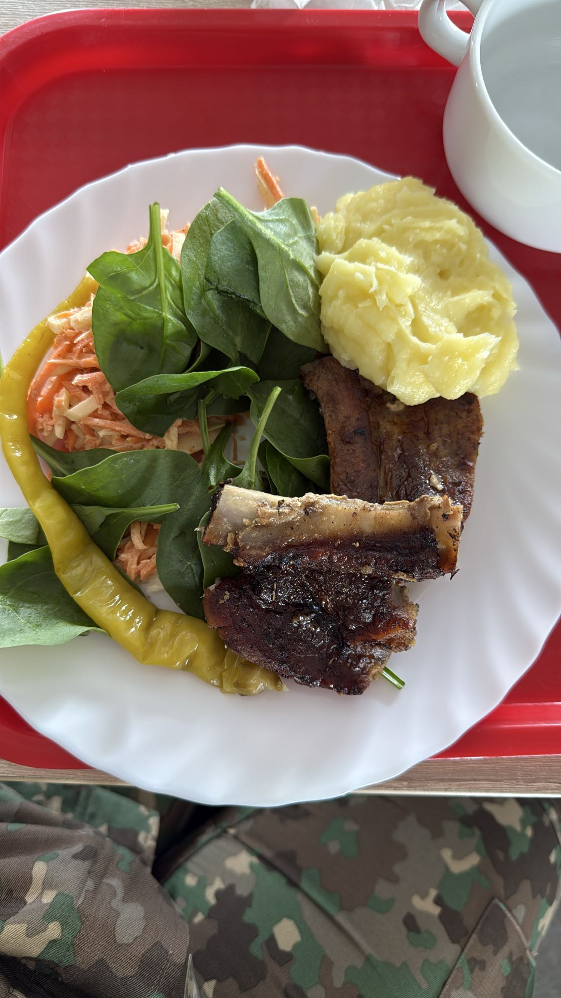 Costi cu piure și salată