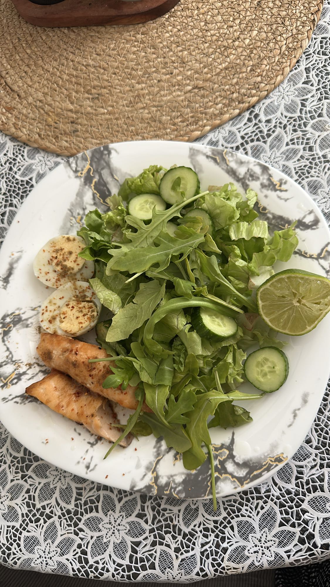 Grönsaks- och laxmiddag