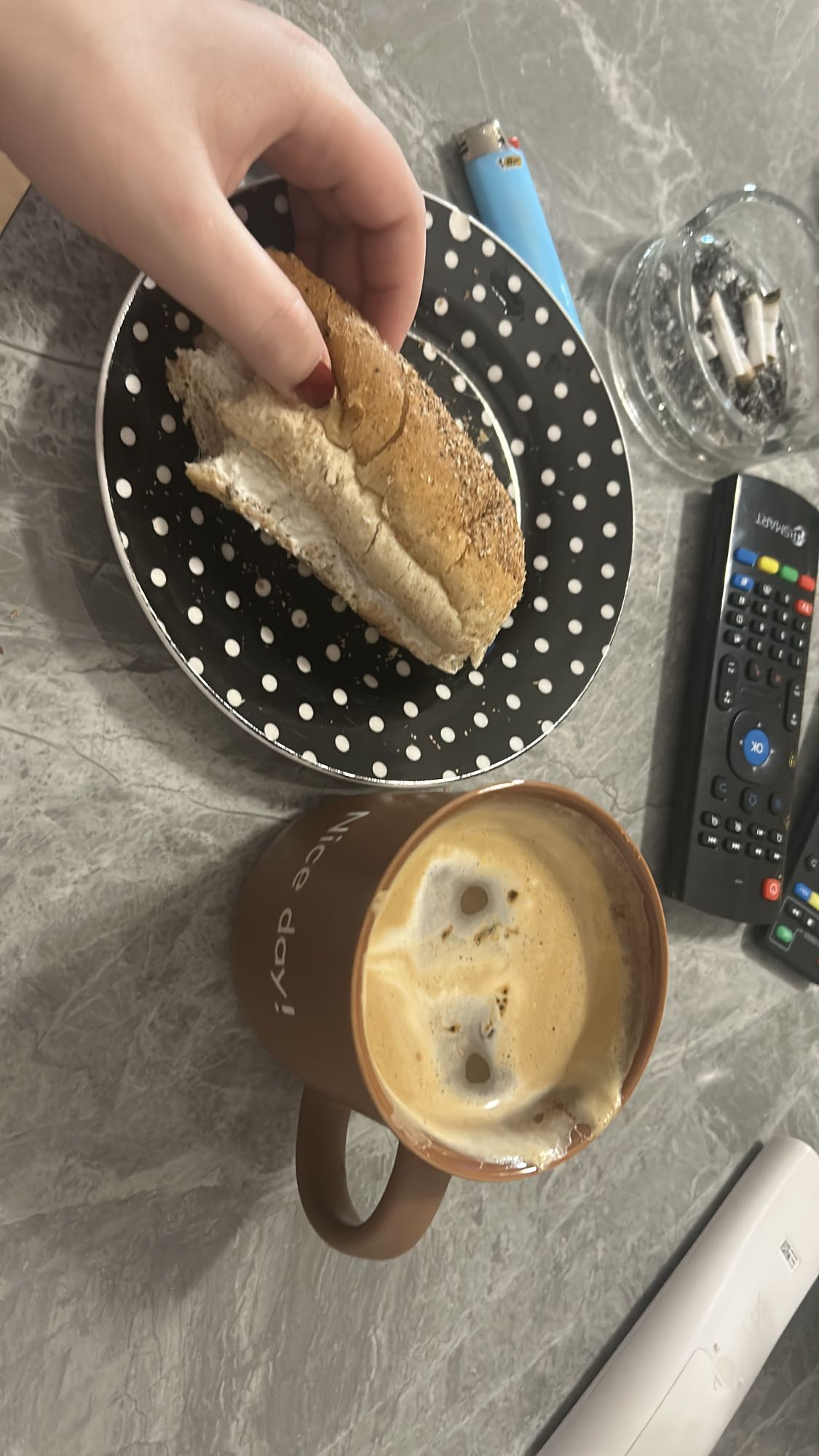 Coffee and sandwich