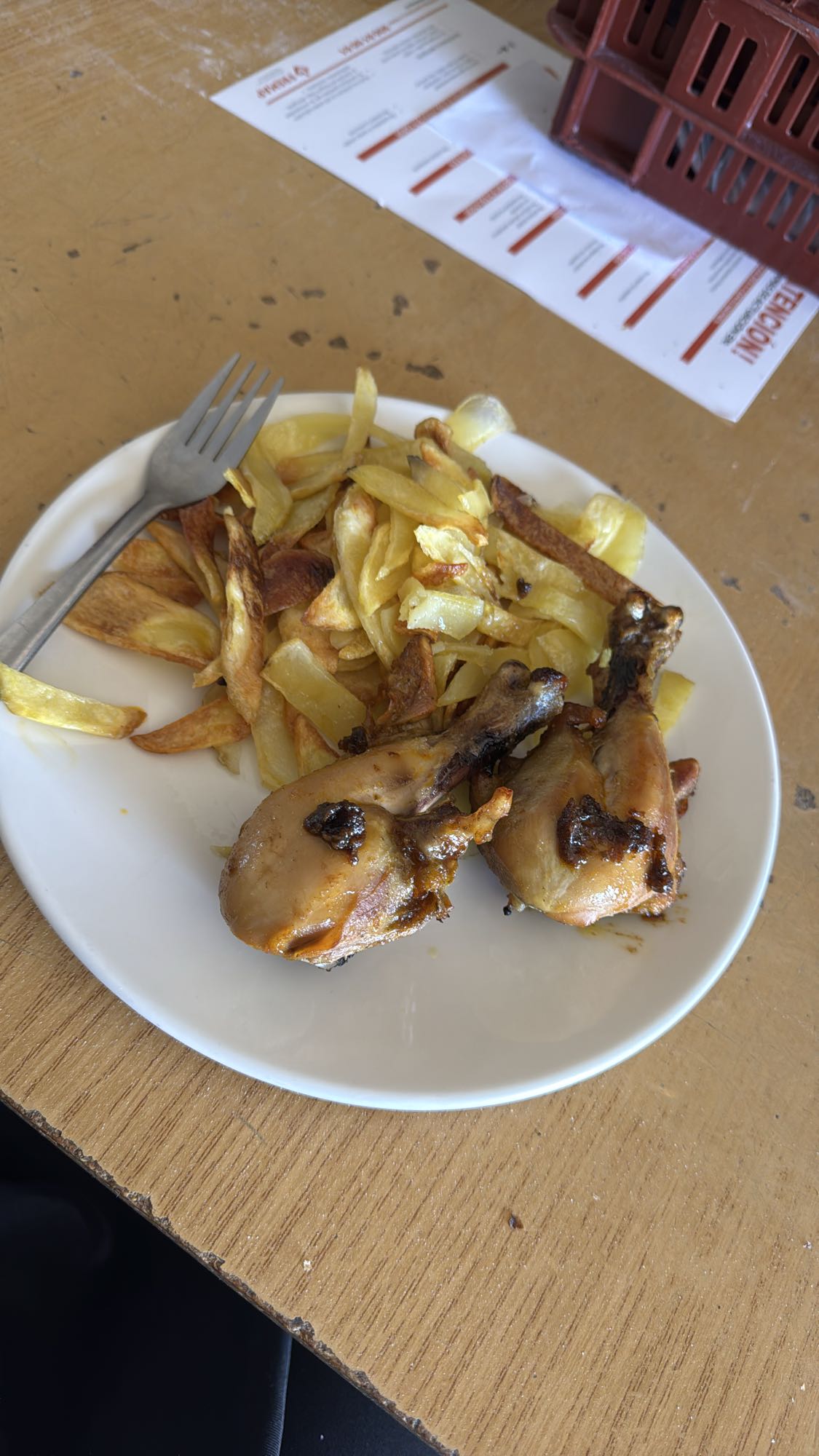 Pollo con papas fritas