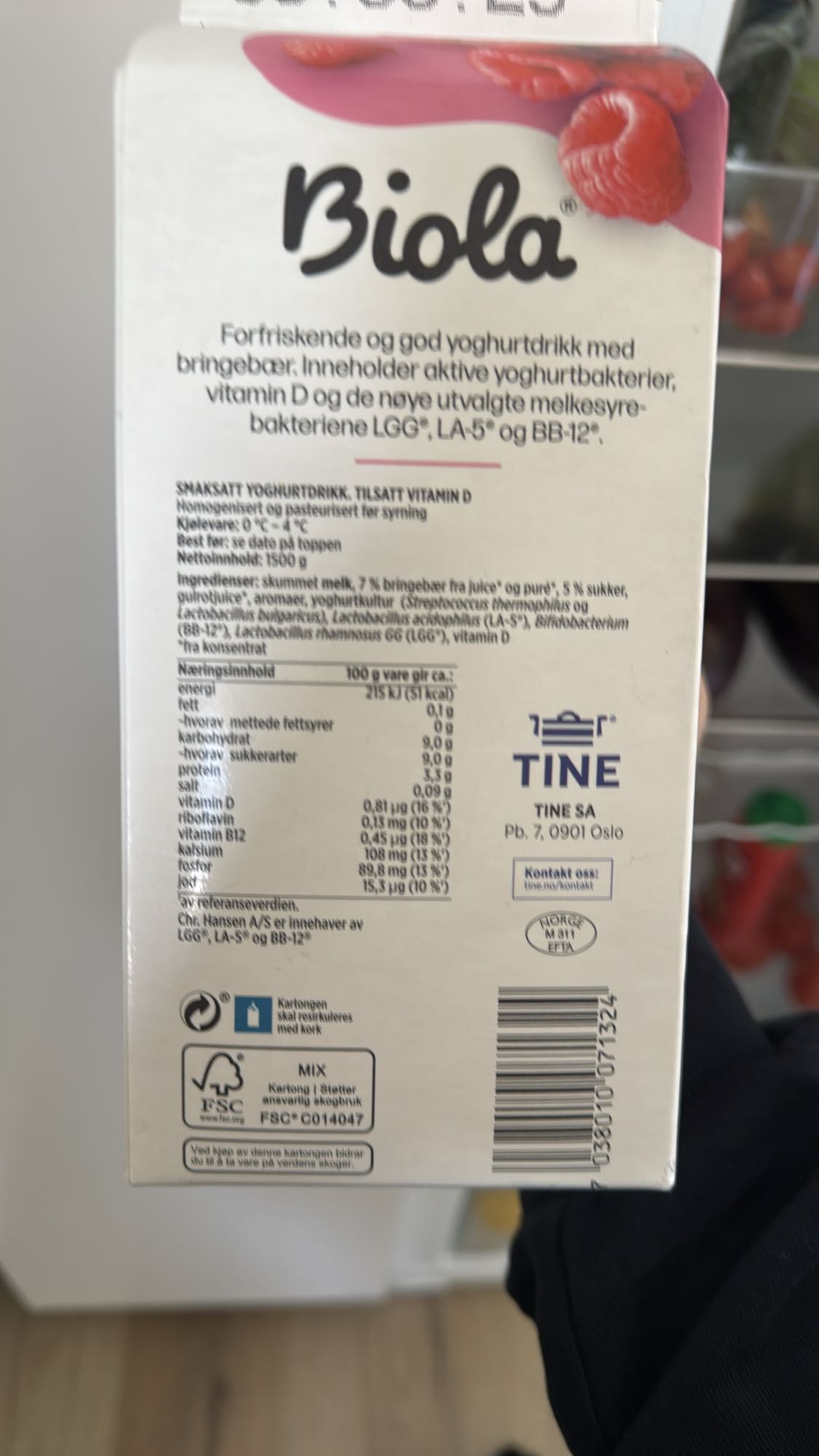 Biola bringebærdrikk