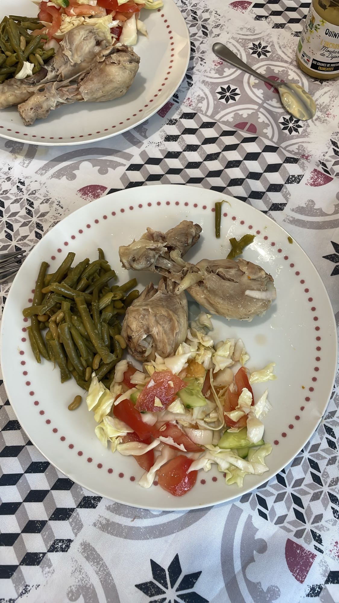 Poulet légumes salade