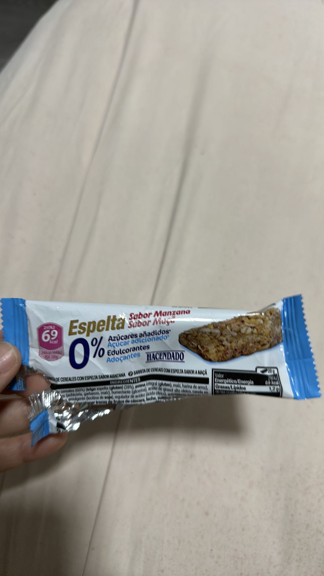 Barra espelta manzana