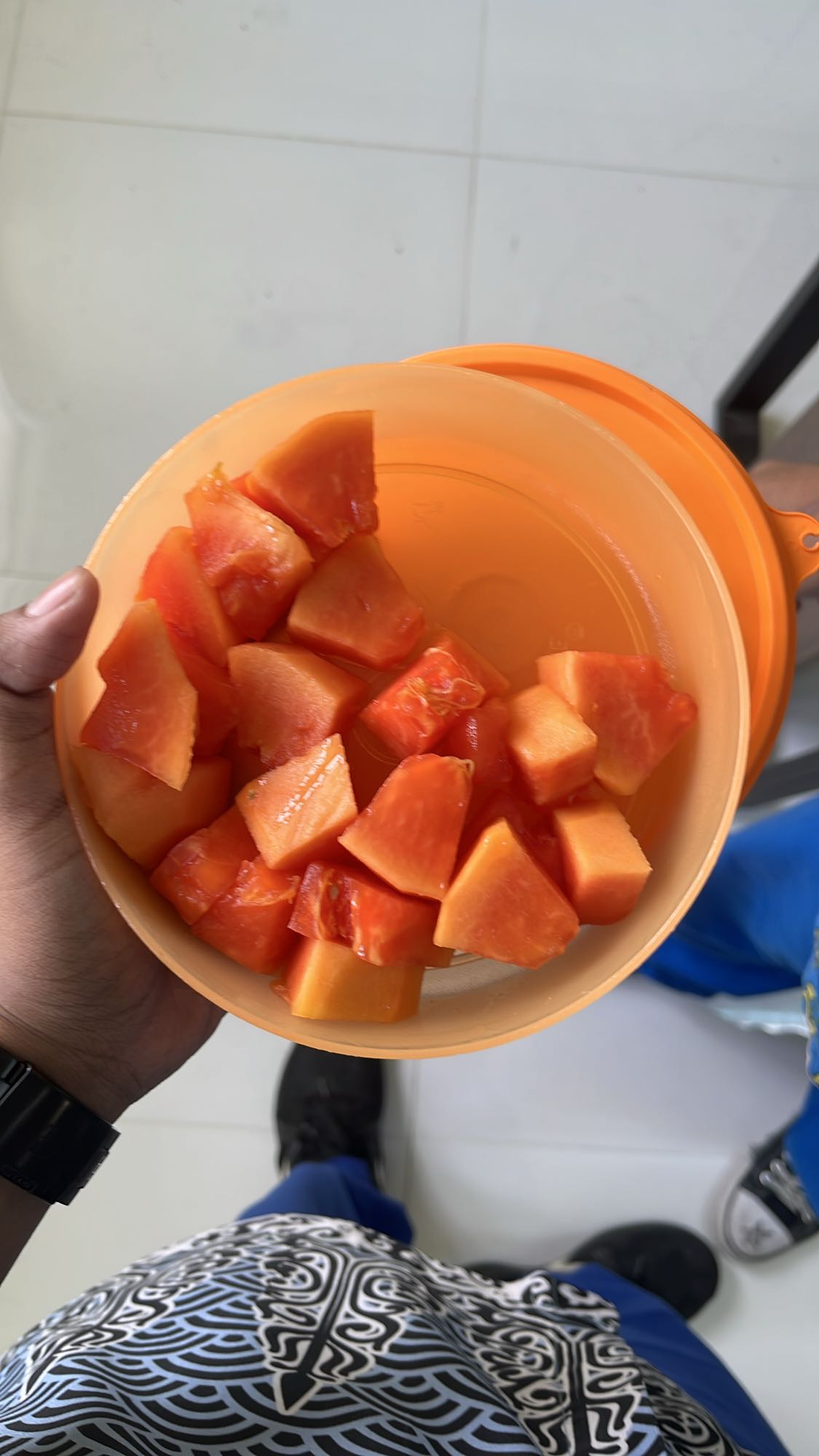 potongan pepaya segar