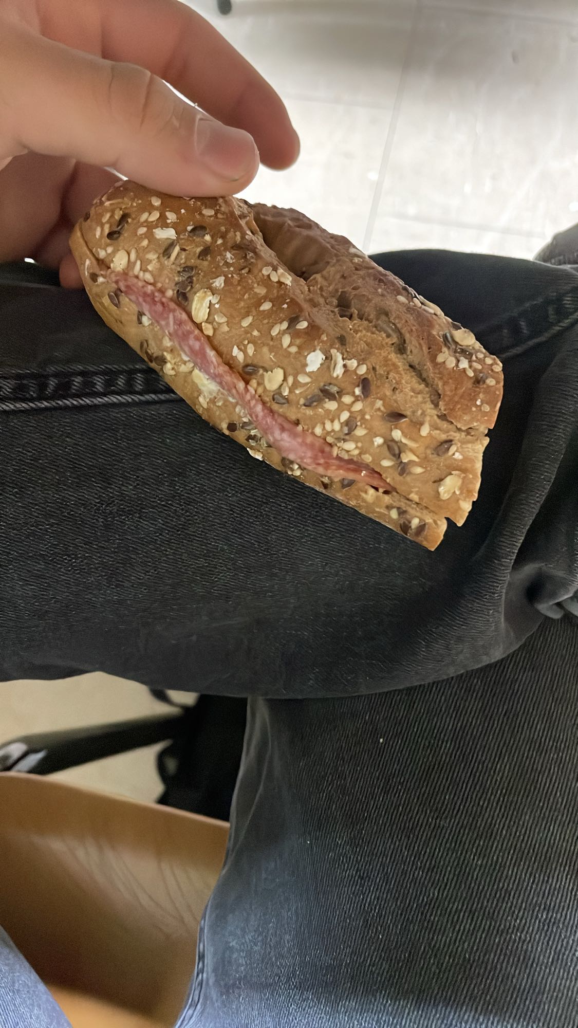Salami seed sandwich