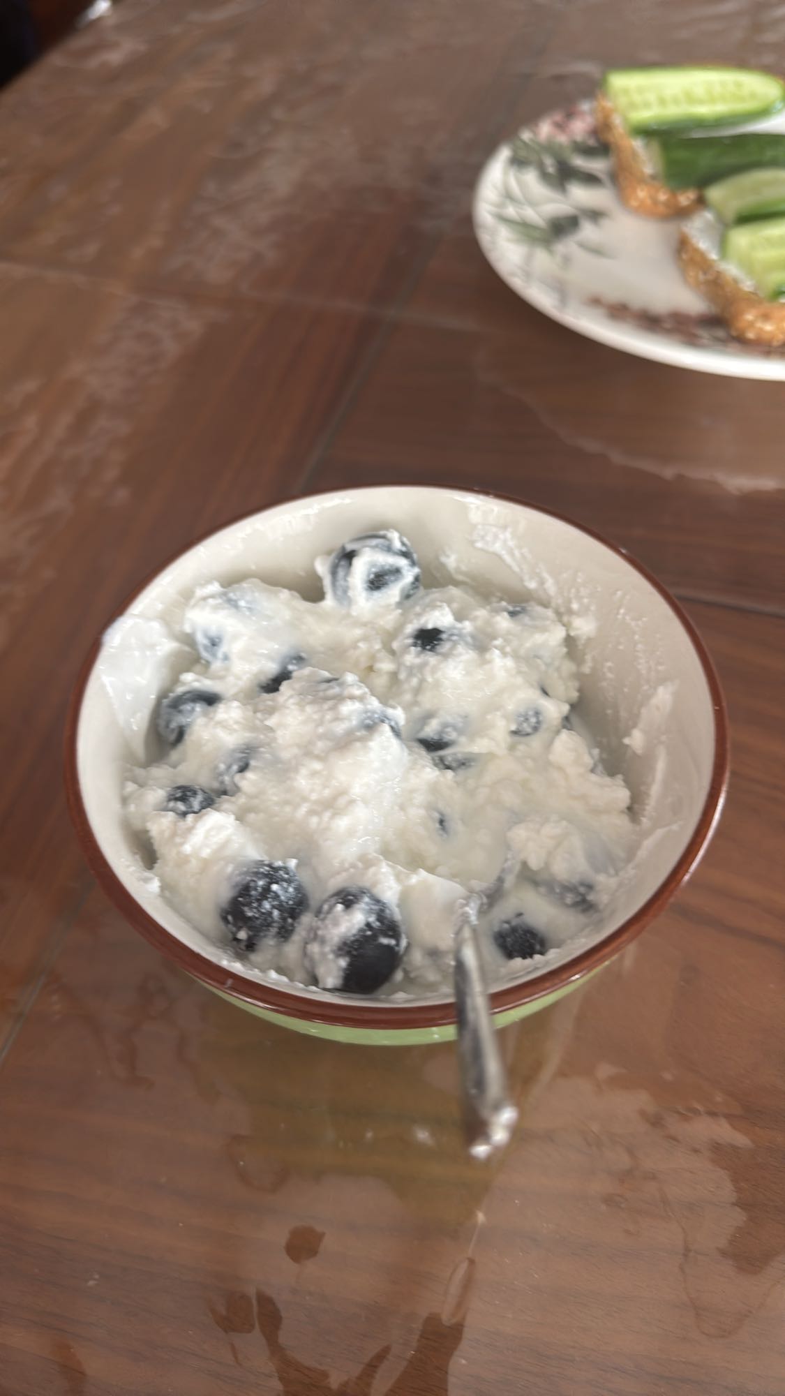 yogur con arándanos