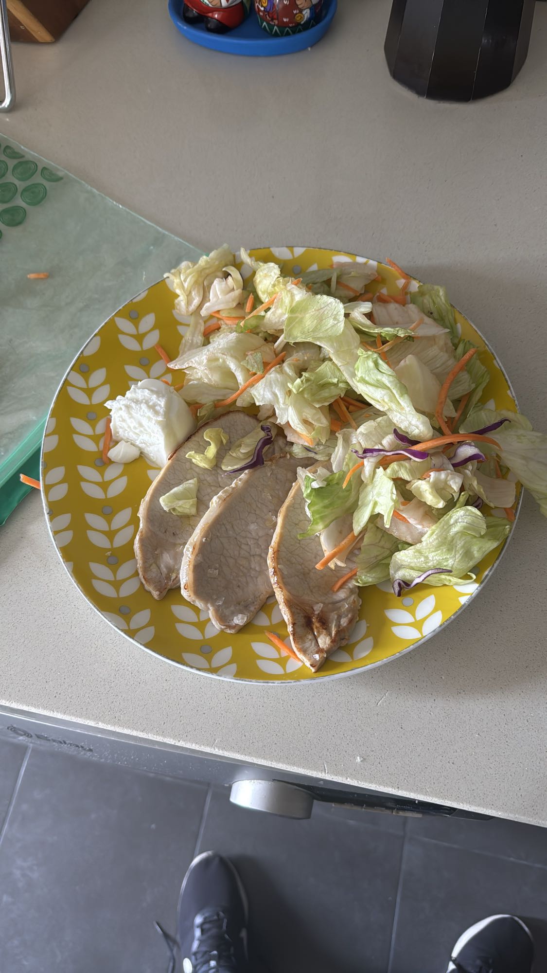 Pork and salad plate