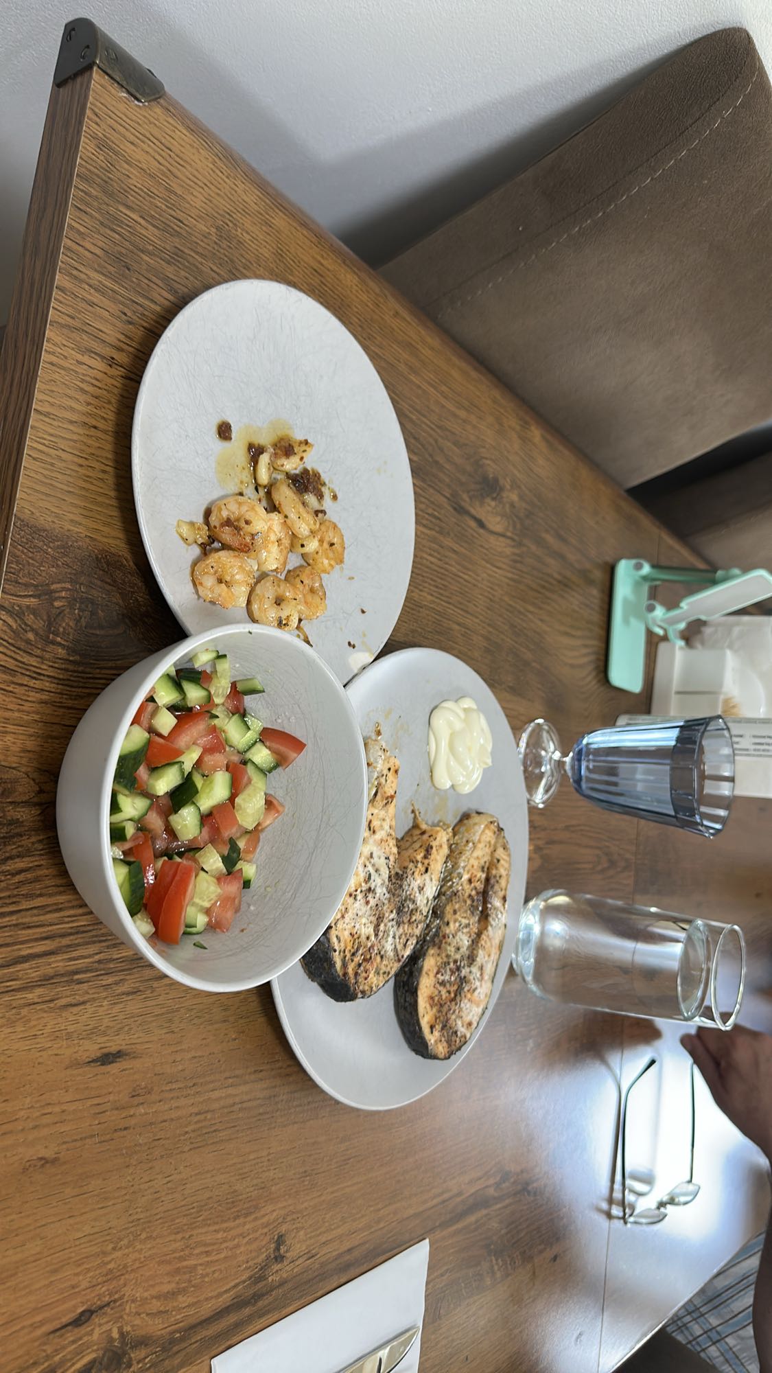 Grilled fish and shrimp plate