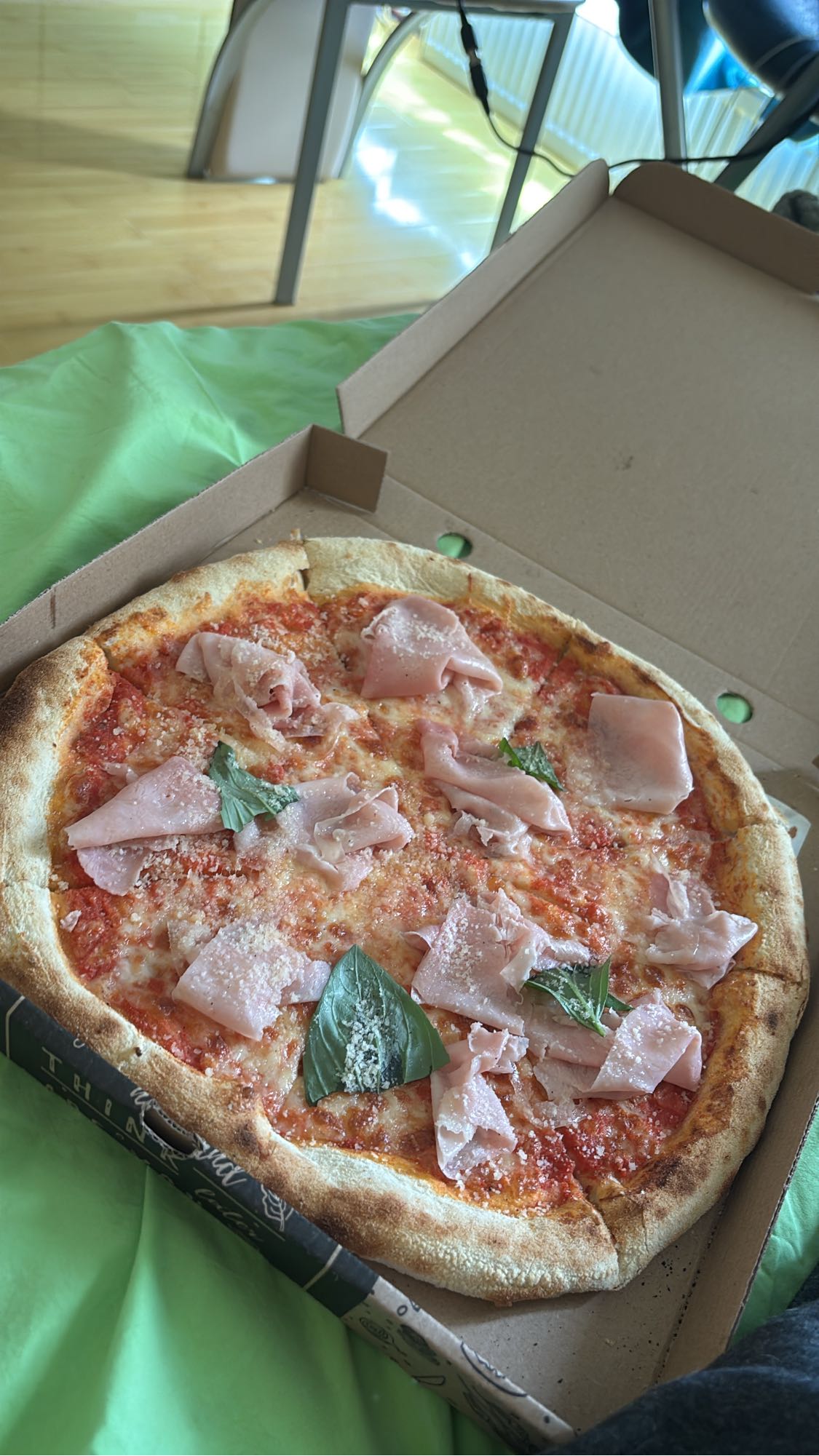 Ham Basil Pizza