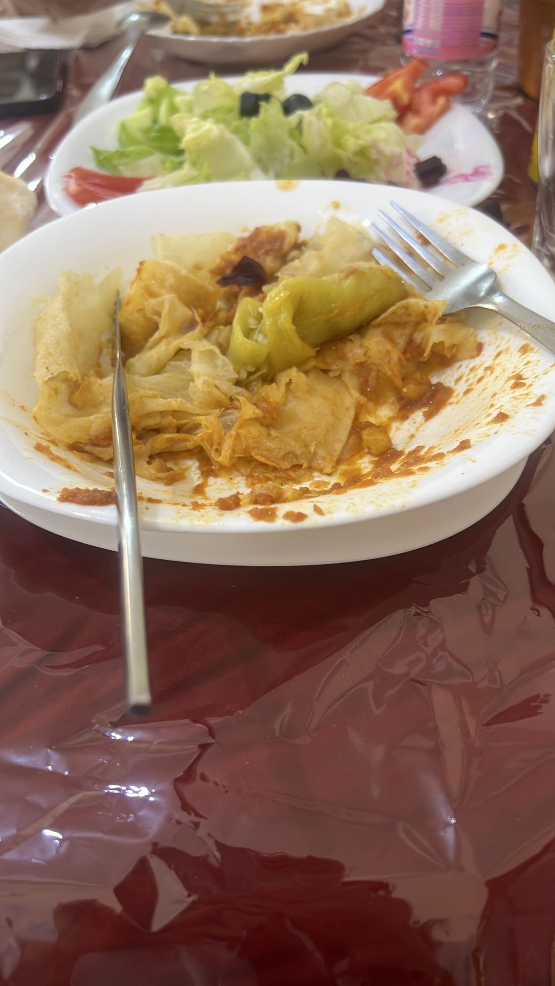 Chou farci et salade