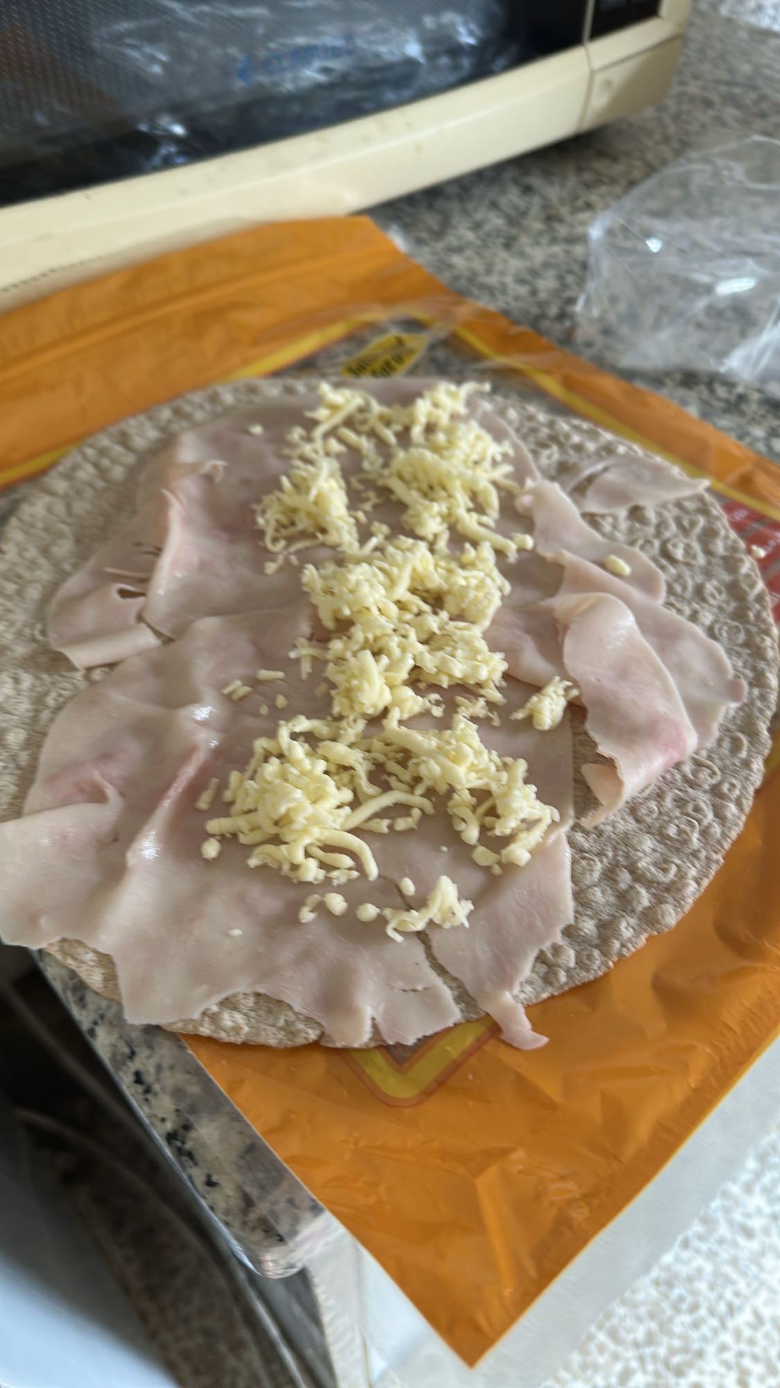 Ham cheese flatbread wrap