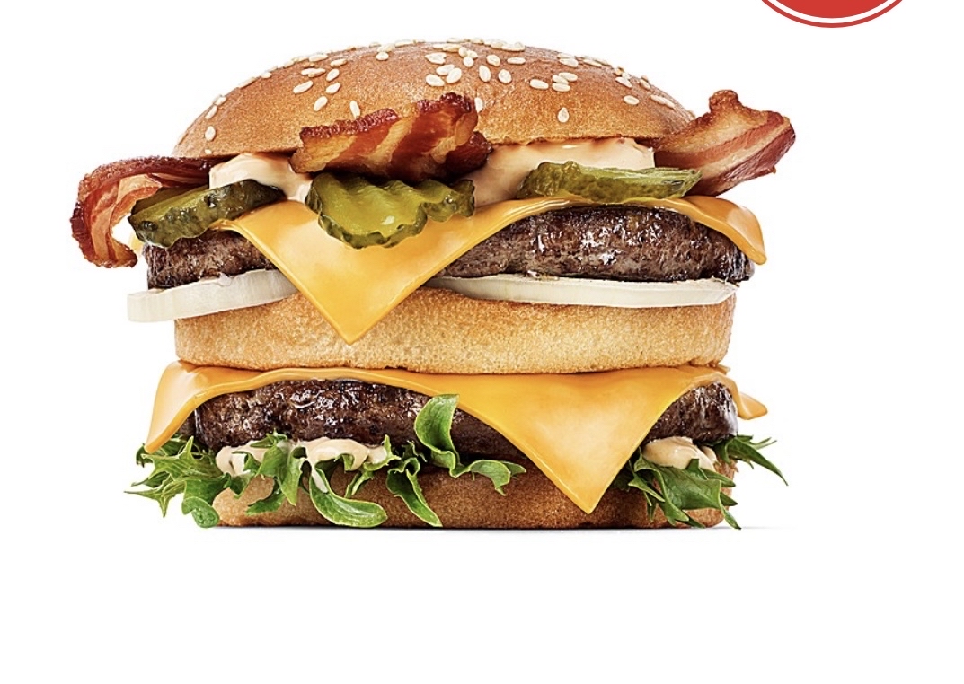 Dubbel baconostburgare