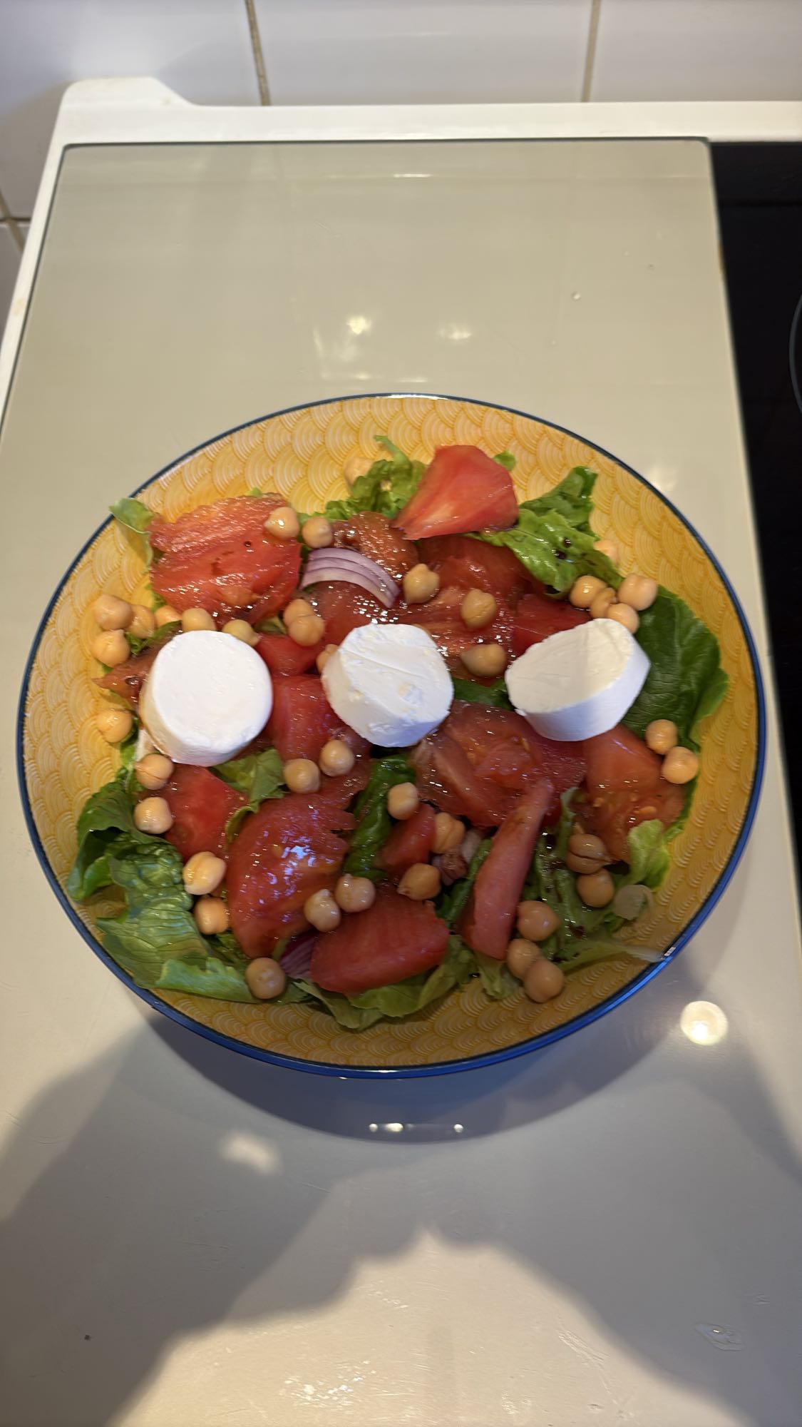 Salade chèvre pois chiches