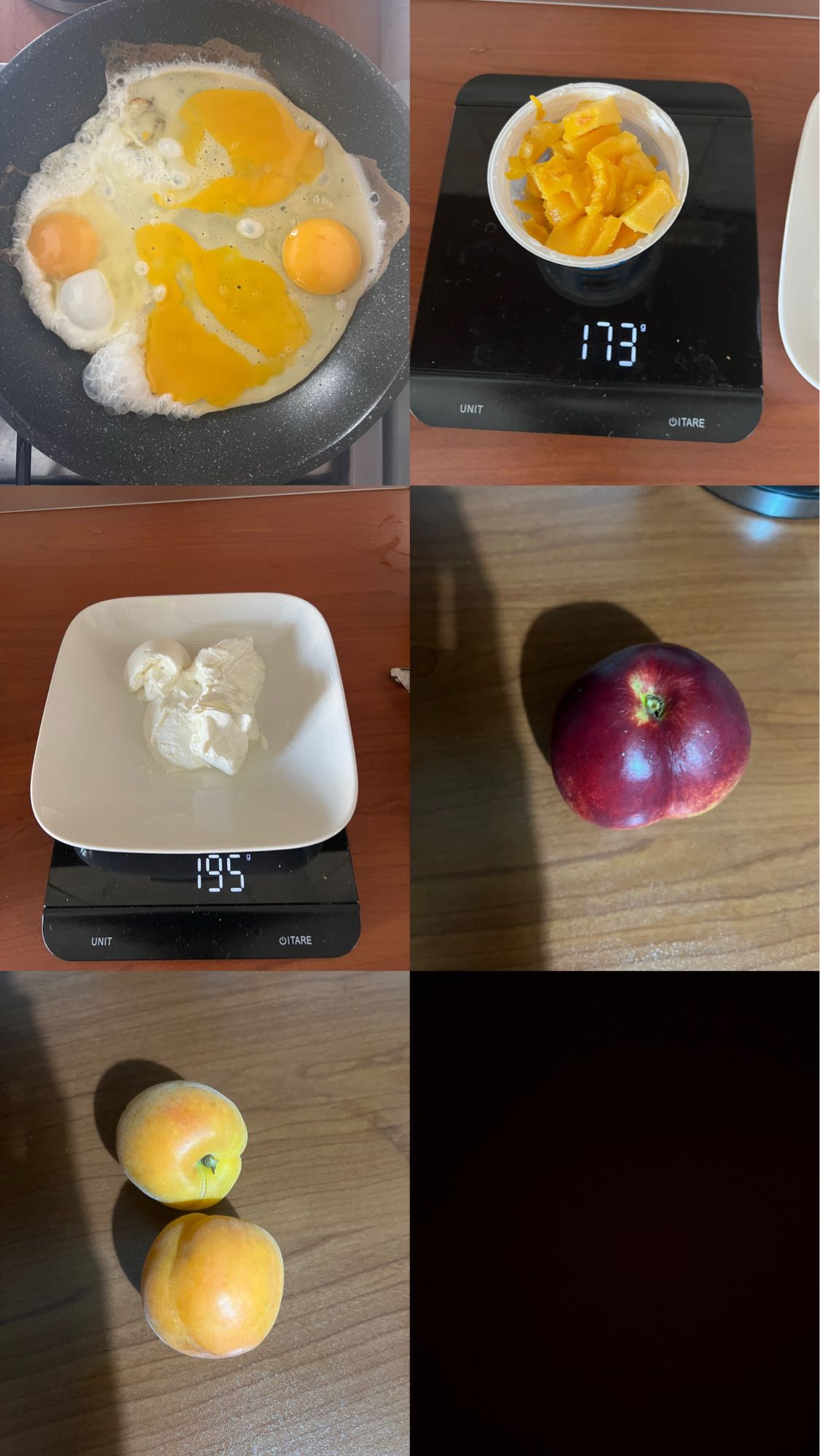 Uova, yogurt e frutta