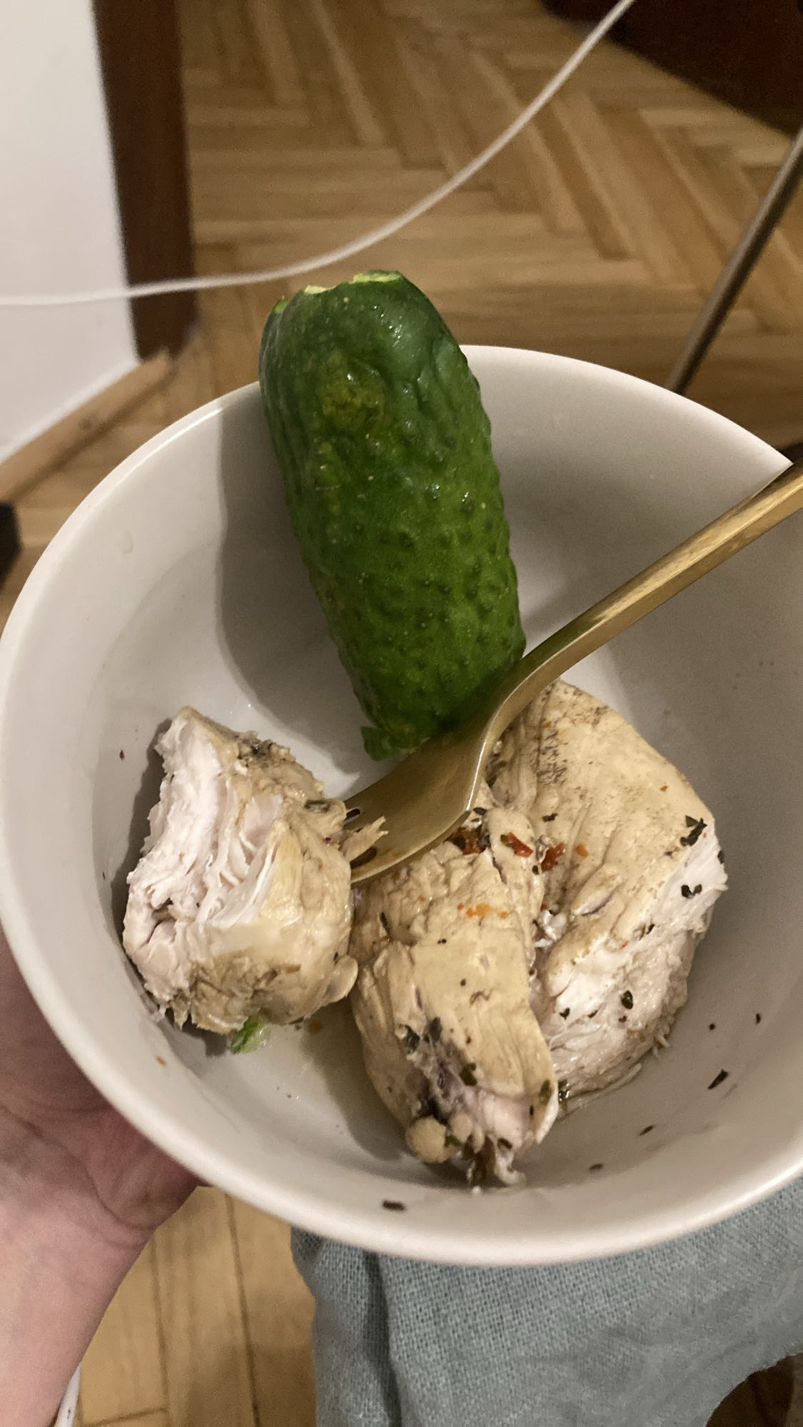 Chicken and cucumber bowl
