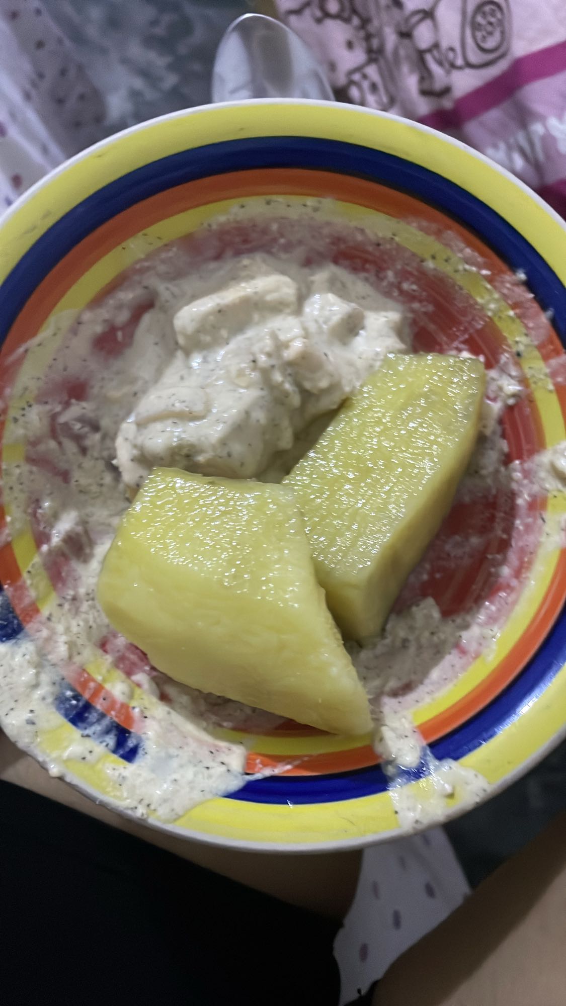 pollo con papa y crema