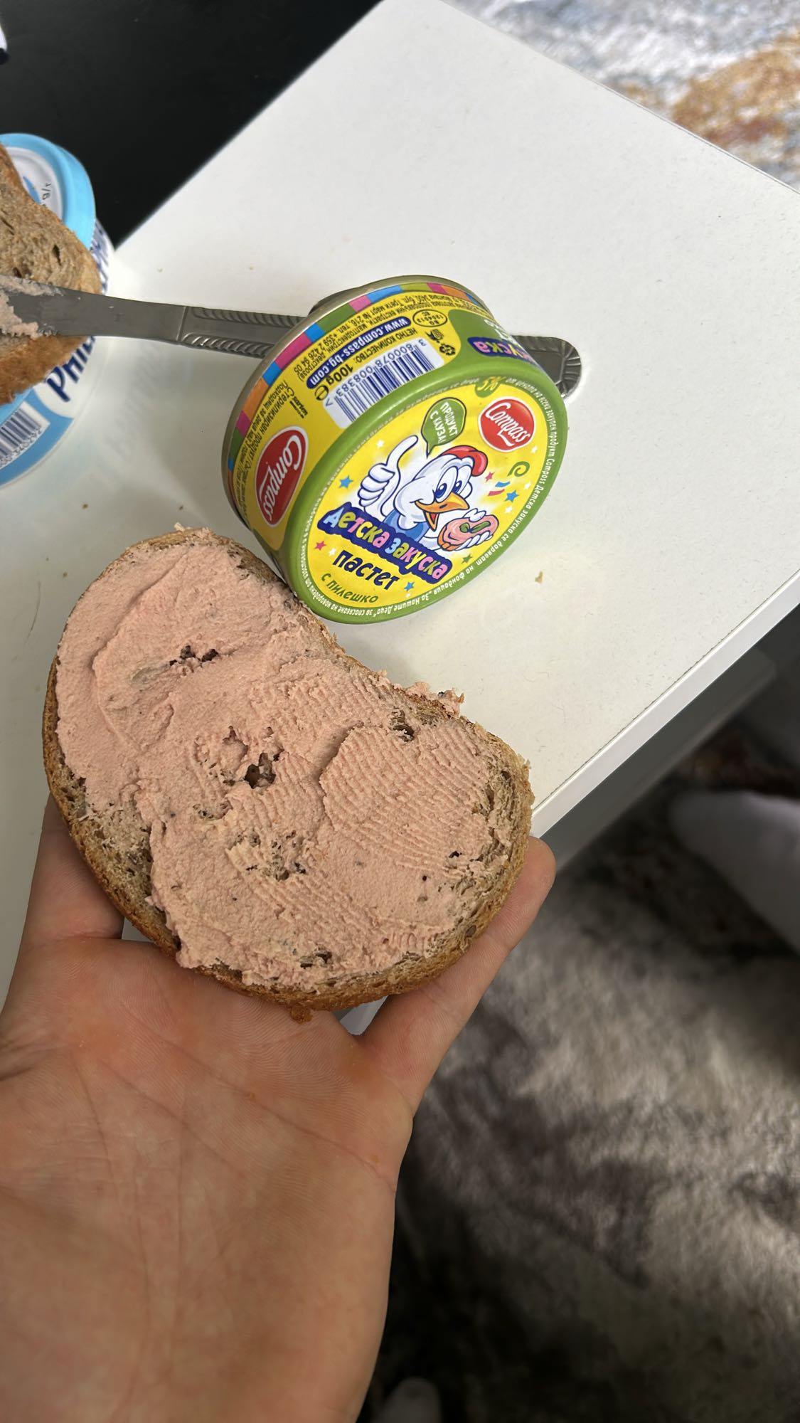 Pate on whole grain bread