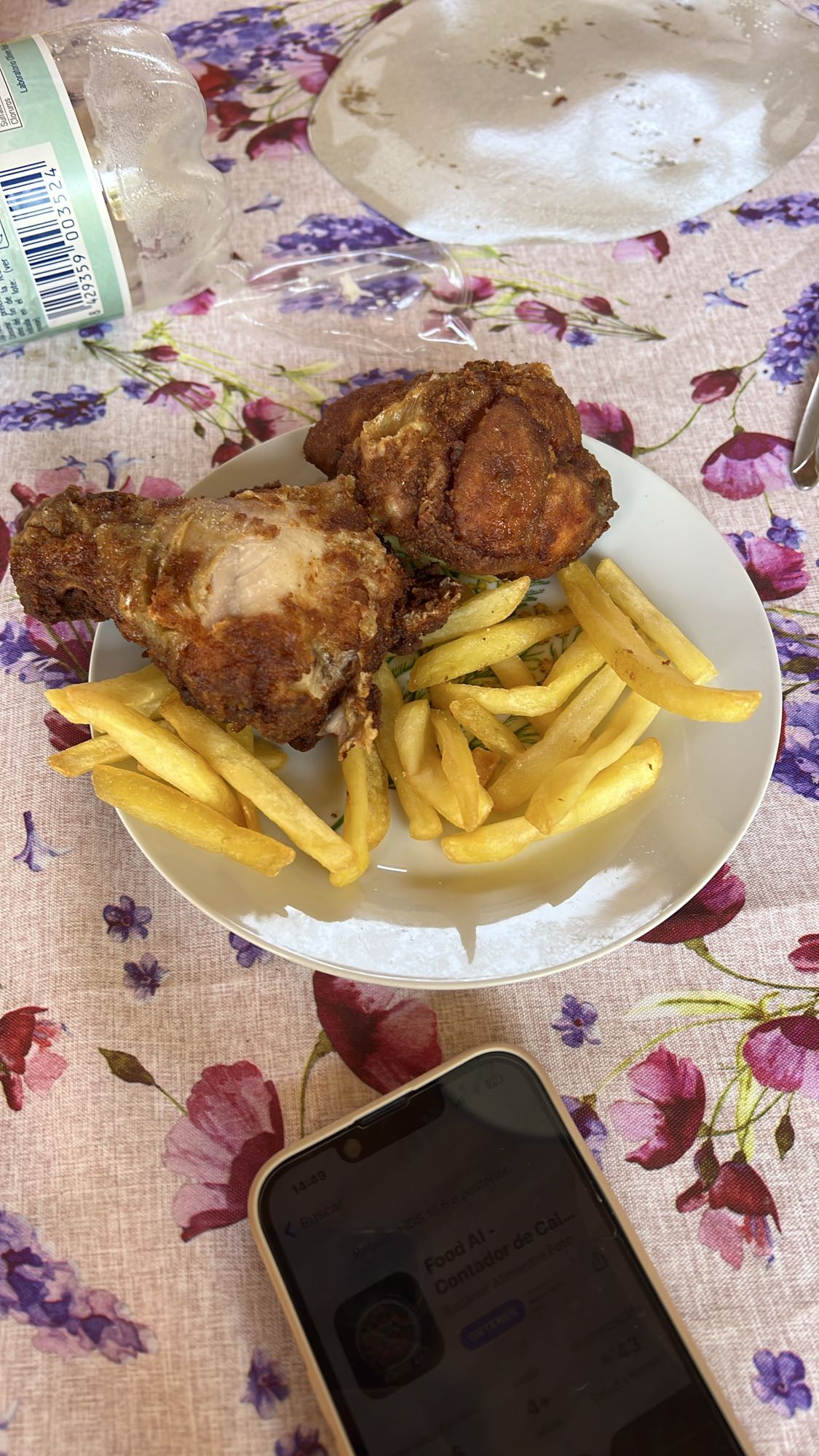 Pollo frito con papas