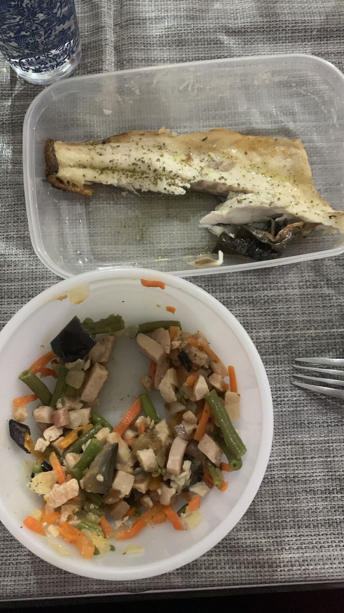 Pescado con vegetales