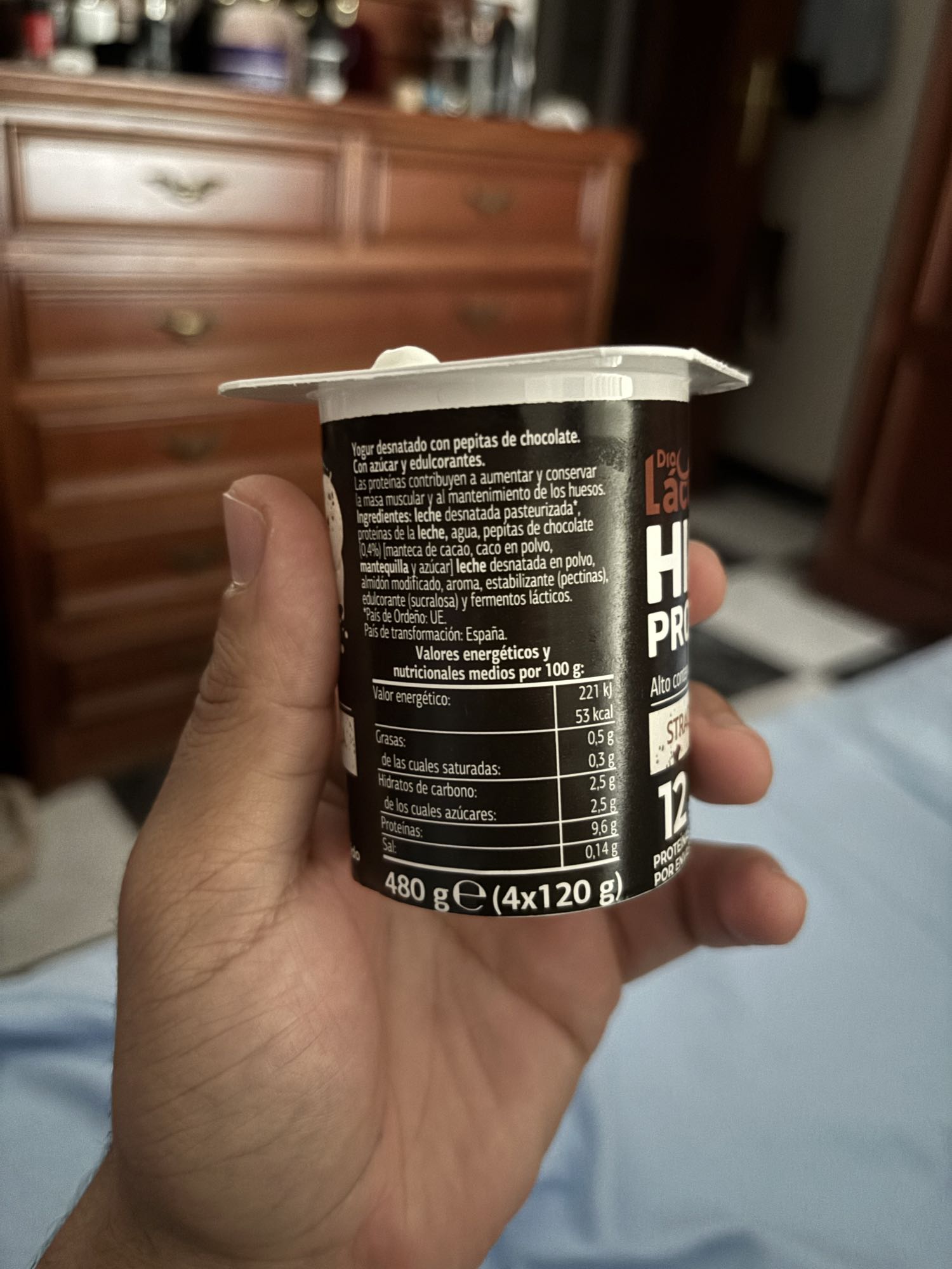 Yogur con pepitas chocolate