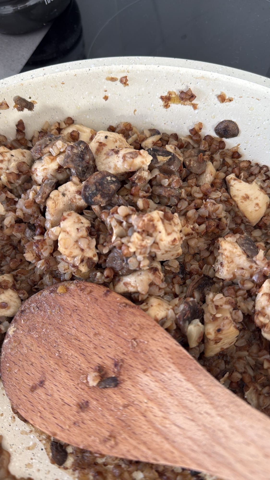 гречка с курицей и грибами