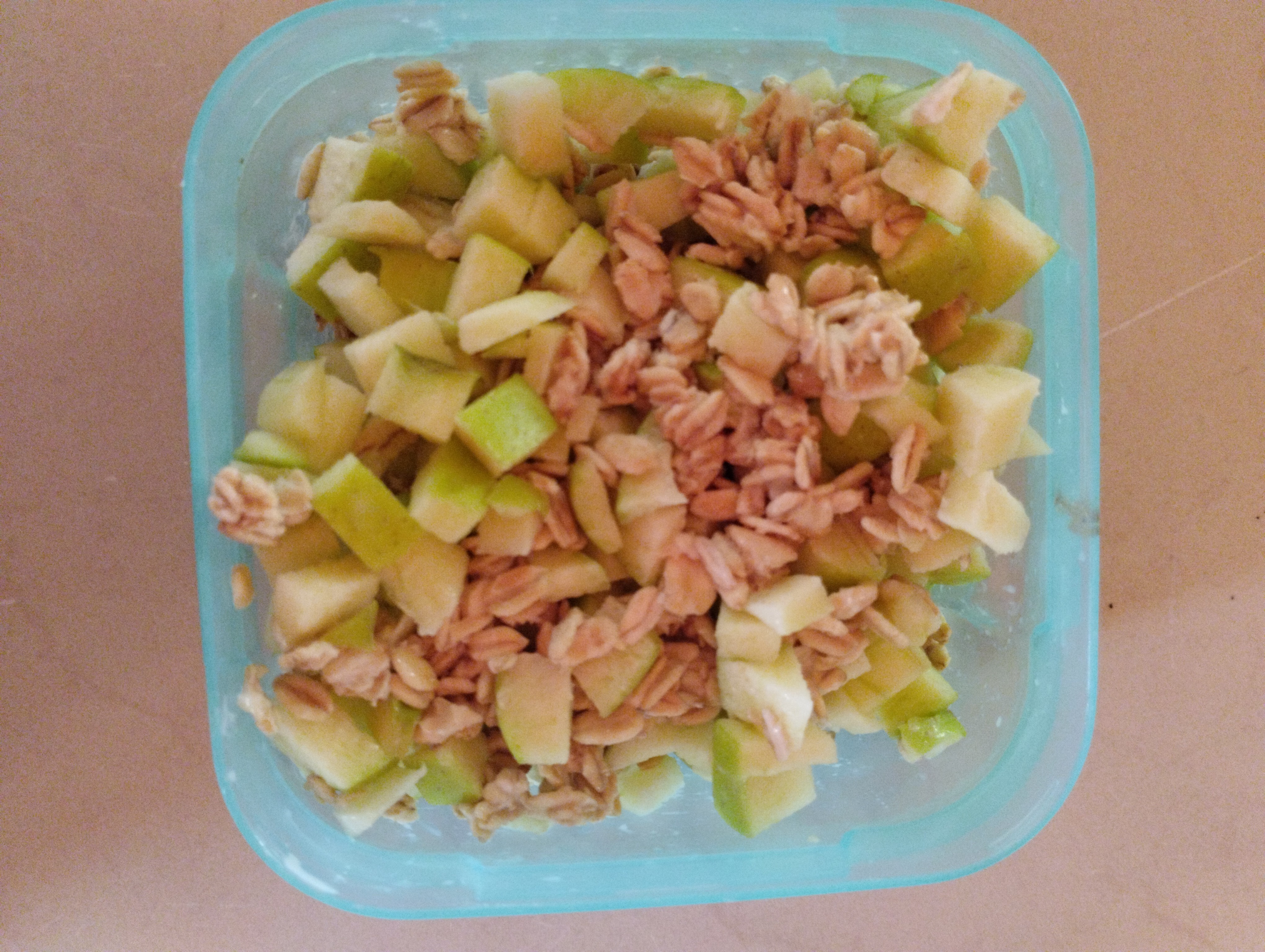 Manzana con avena