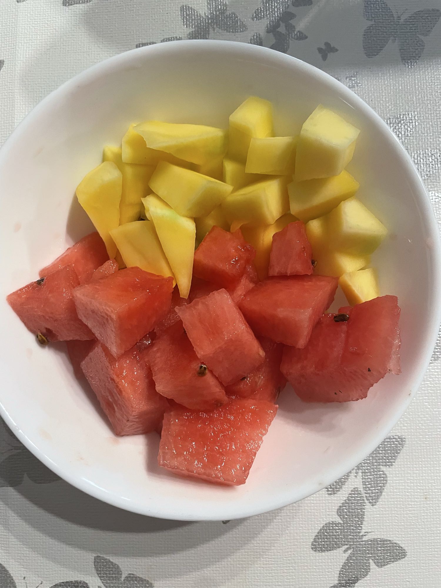 Mango en watermeloen salade