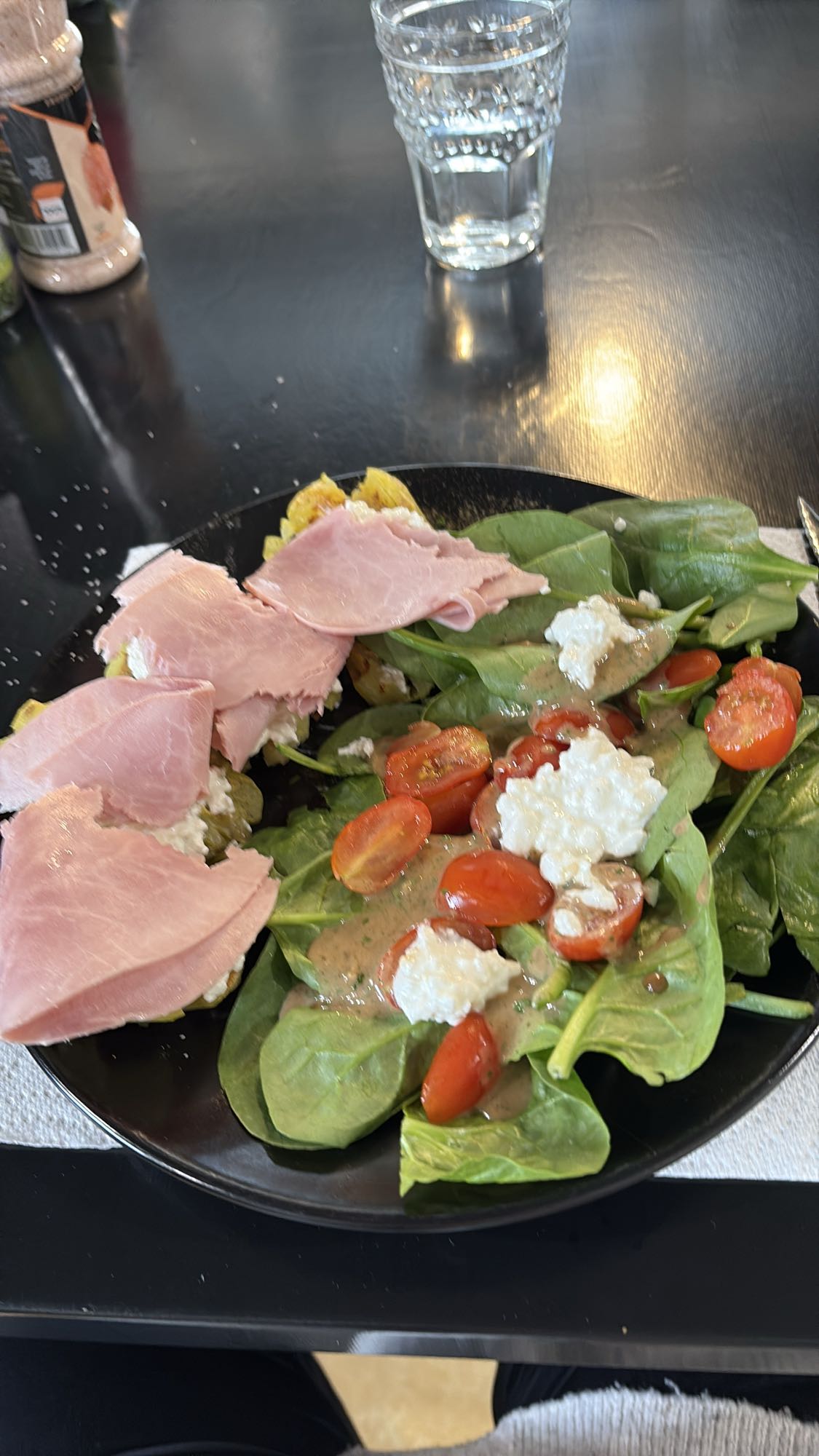 Salade jambon épinards