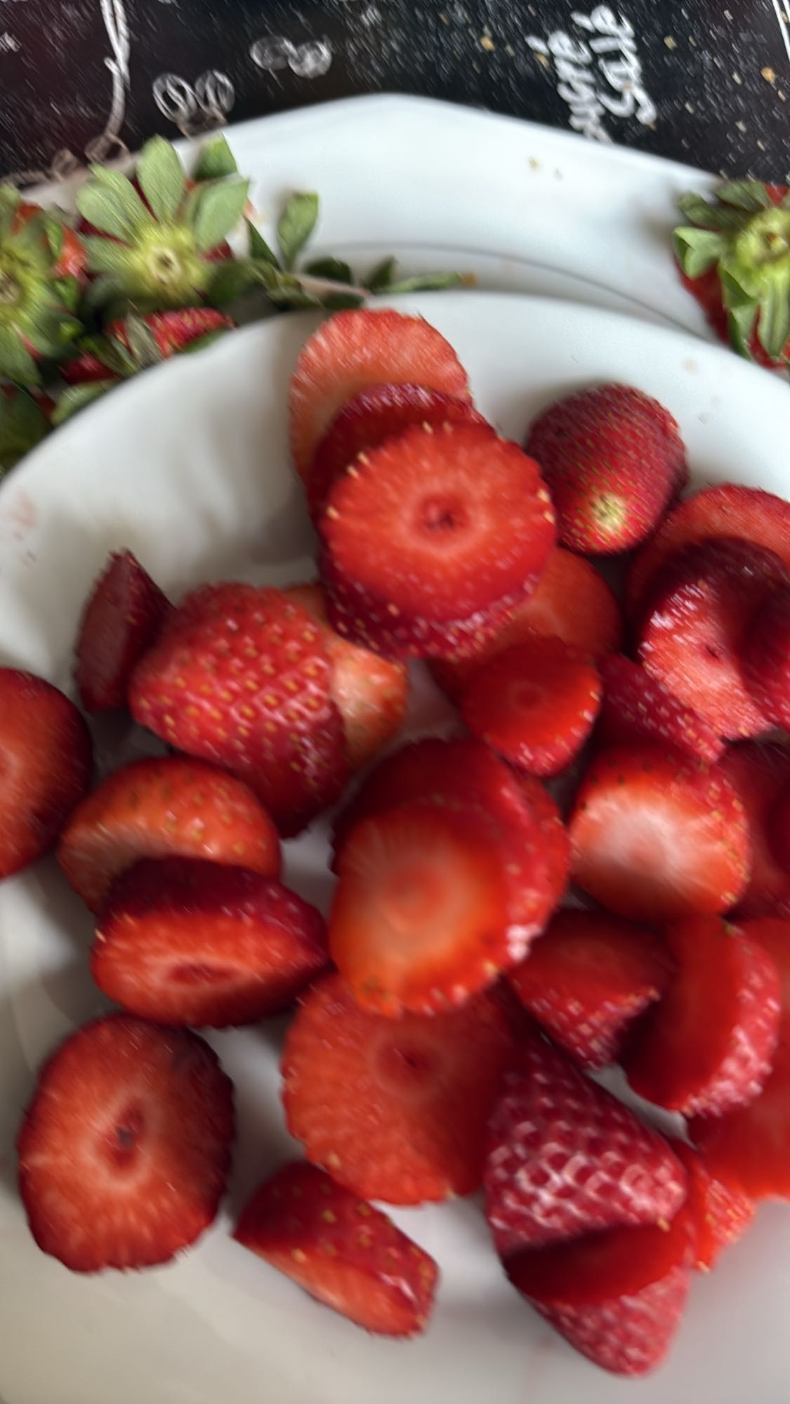 Fraises fraîches tranchées