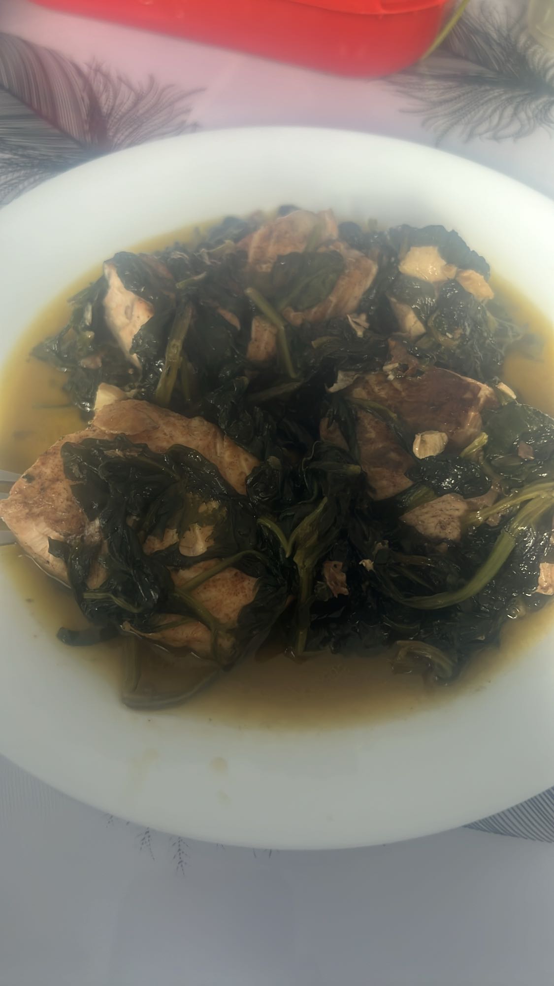 Spinazie met kip stoofpot