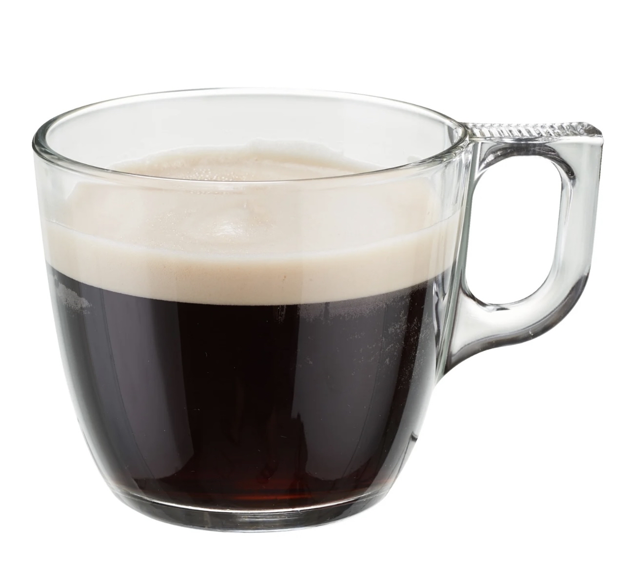 Black coffee with foam