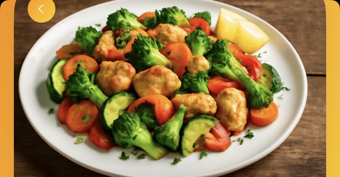 Gemüse mit Hähnchenbällchen