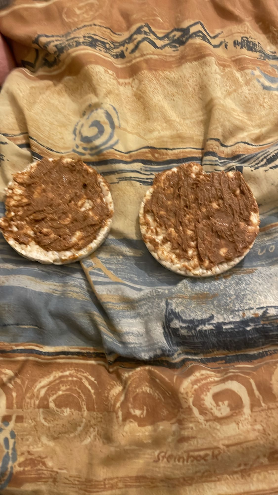 Rijstwafels met chocopasta
