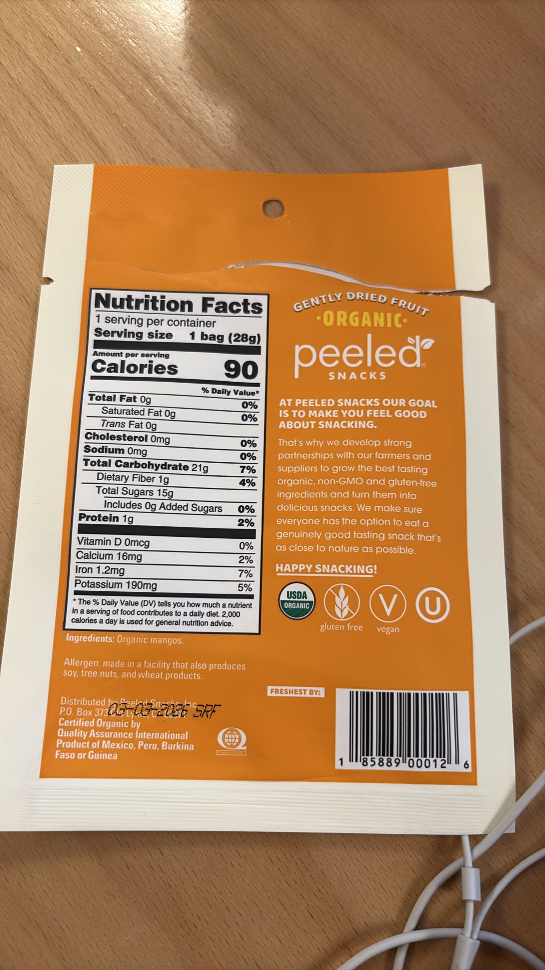 Organic Dried Mango Snack