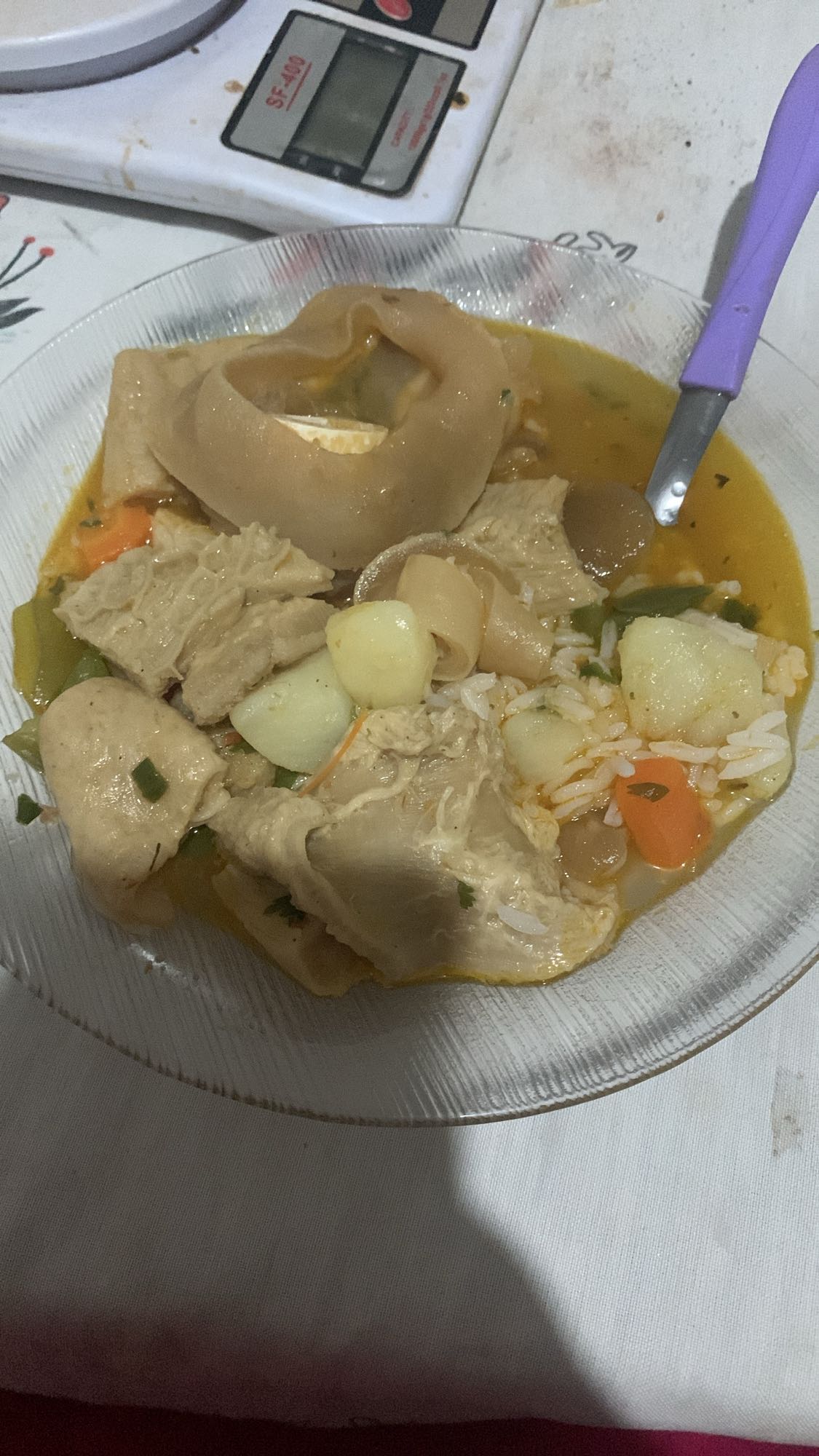 dobradinha com mocotó e arroz