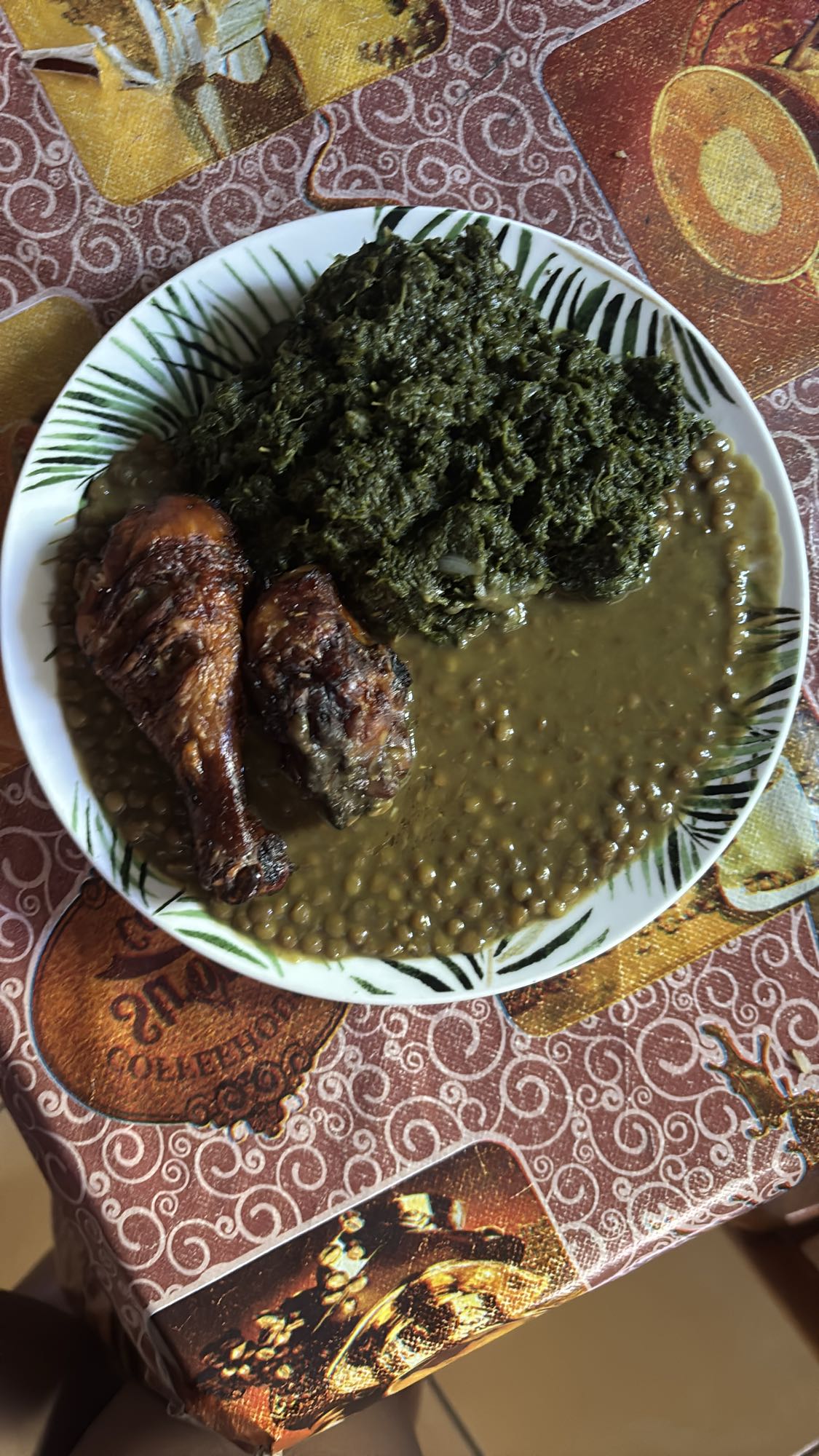 Poulet, lentilles et légumes