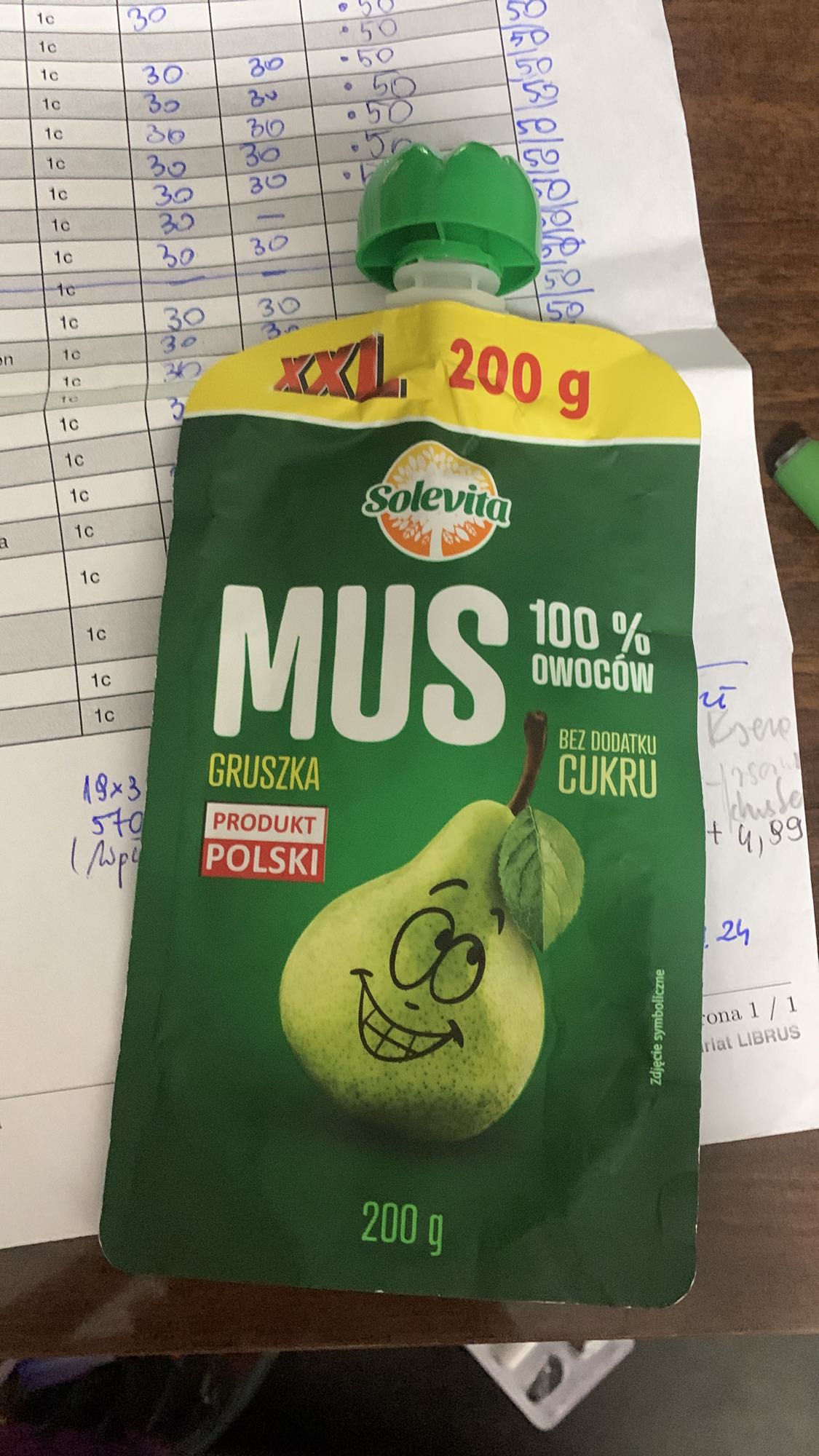 Mus gruszkowy 100% owoców