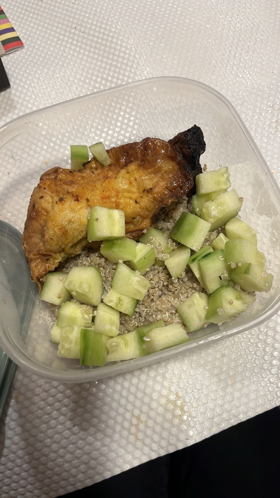 Chicken quinoa cucumber bowl