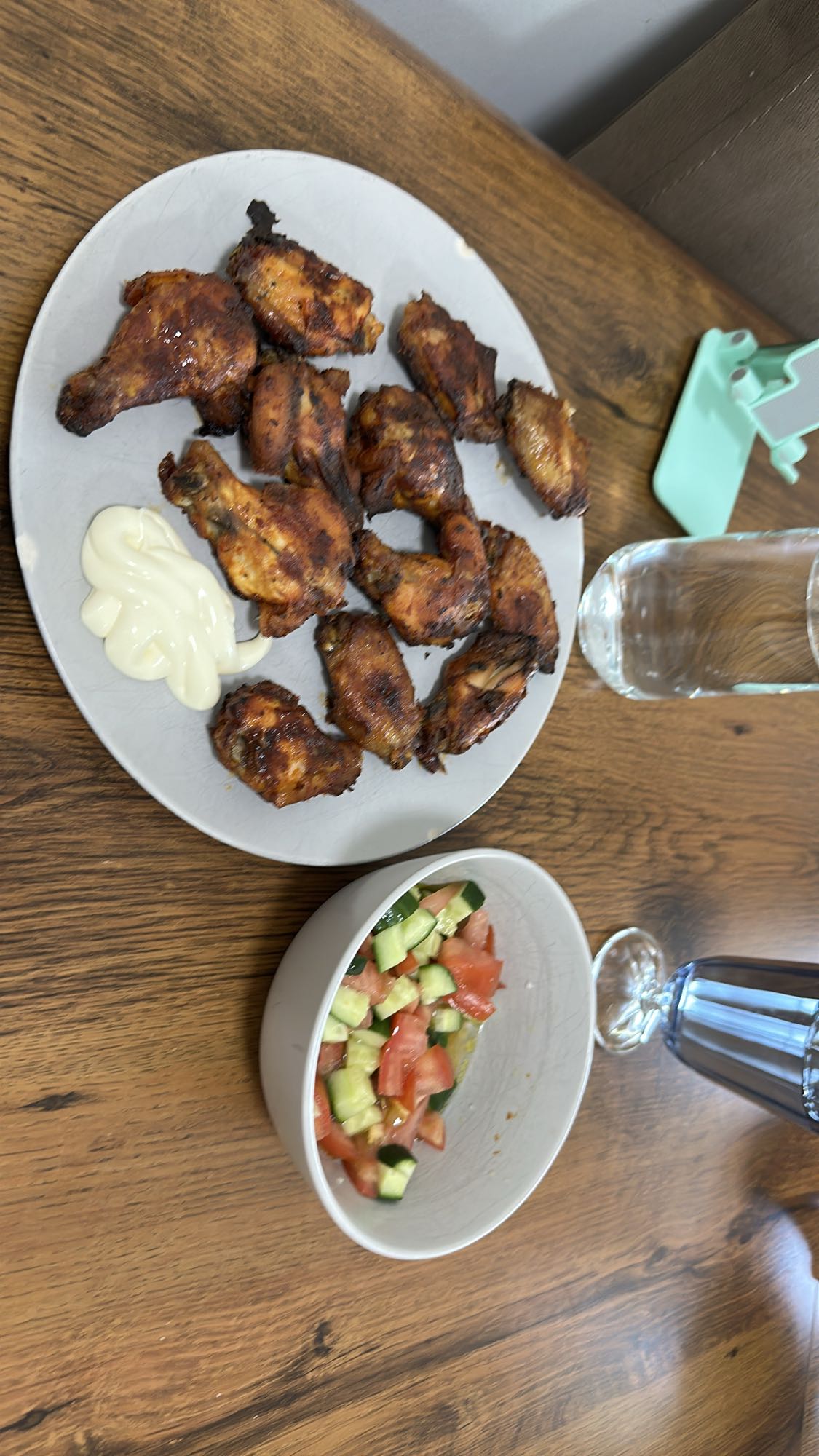 Chicken Wings with Salad