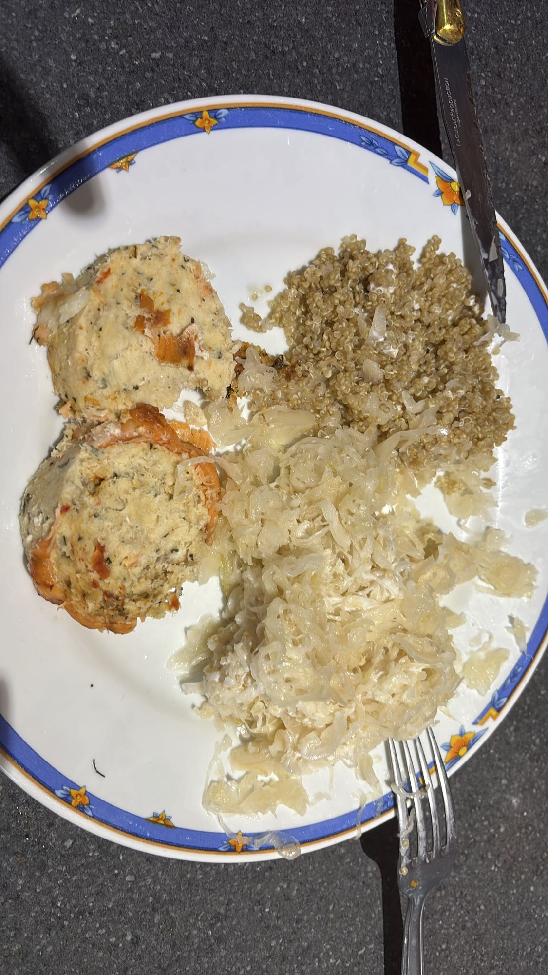 Galettes, quinoa, choucroute