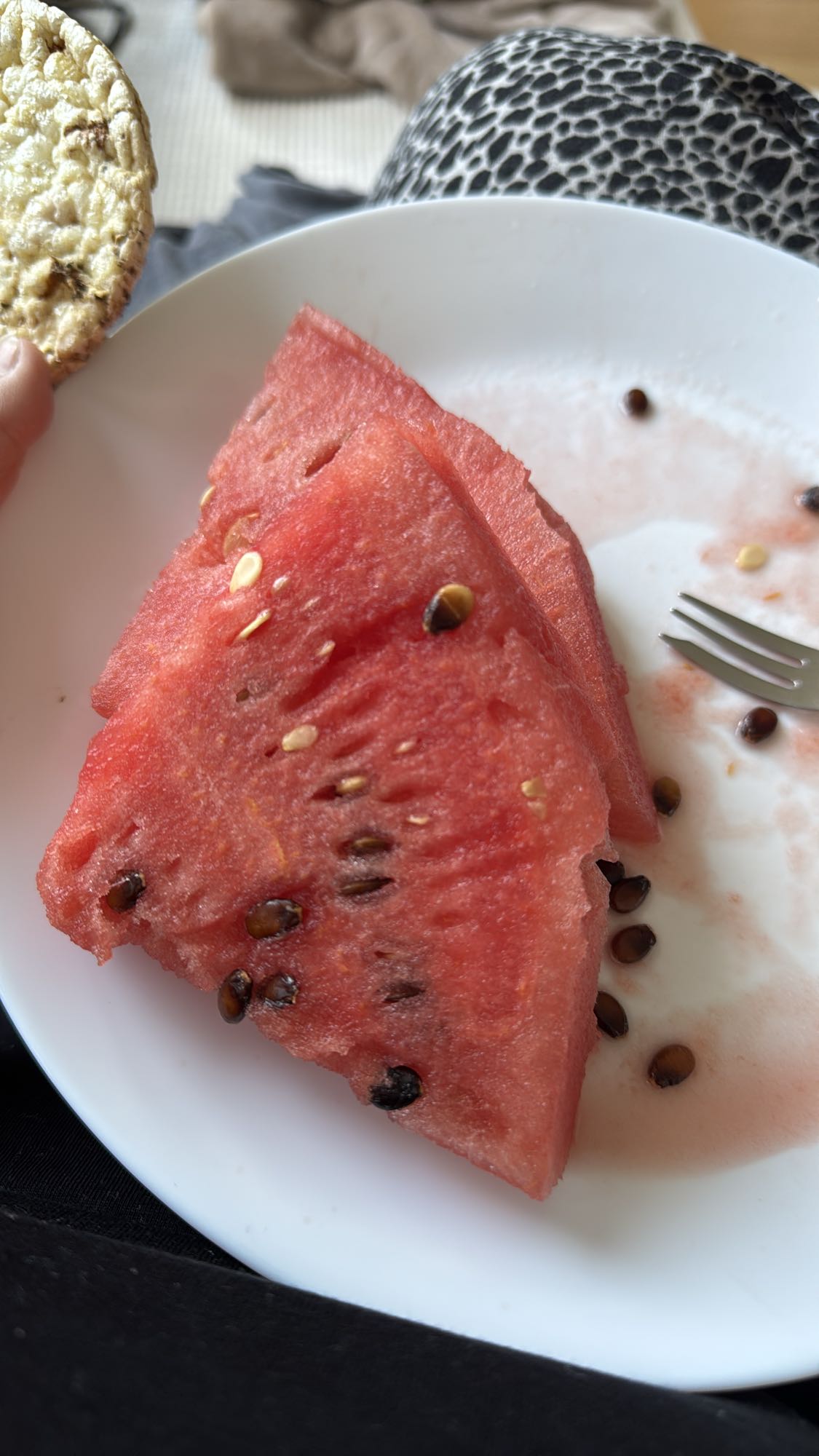 Vattenmelon och riskaka