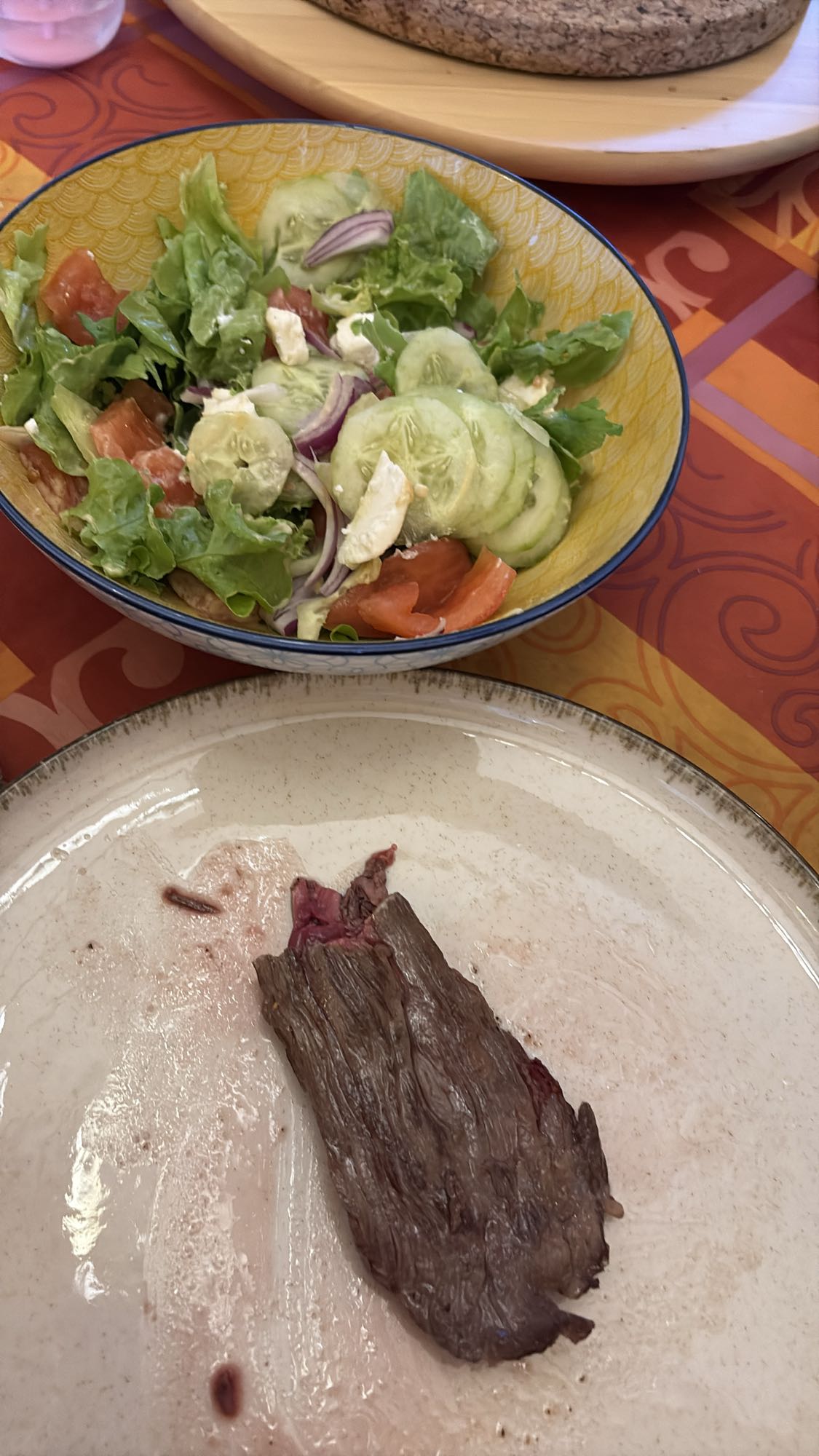 Salade et steak