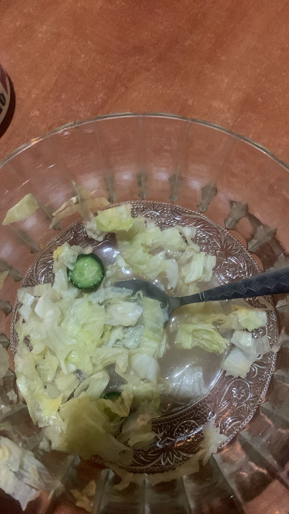 Simple lettuce cucumber salad