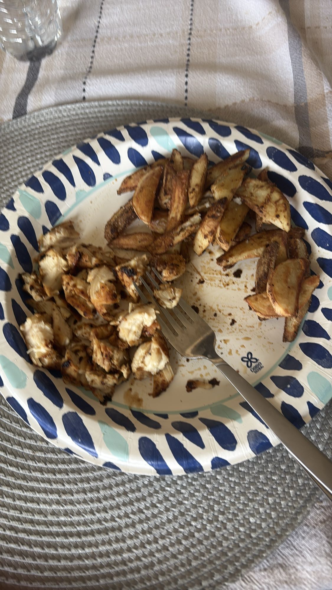 pollo y papas asadas