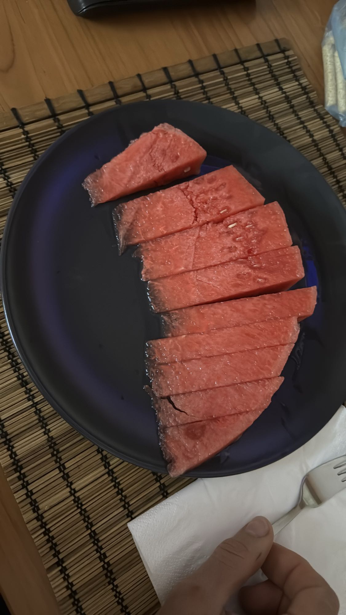 Sandía fresca en rodajas