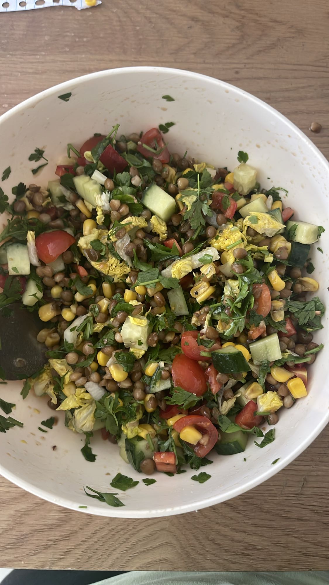 سلطة عدس وخضار
