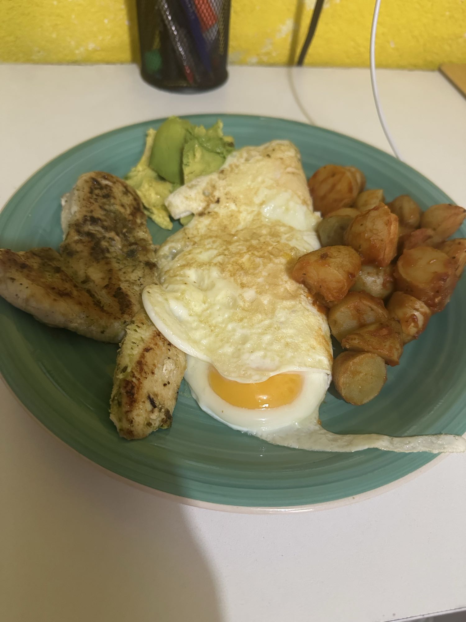 Desayuno proteico con papas