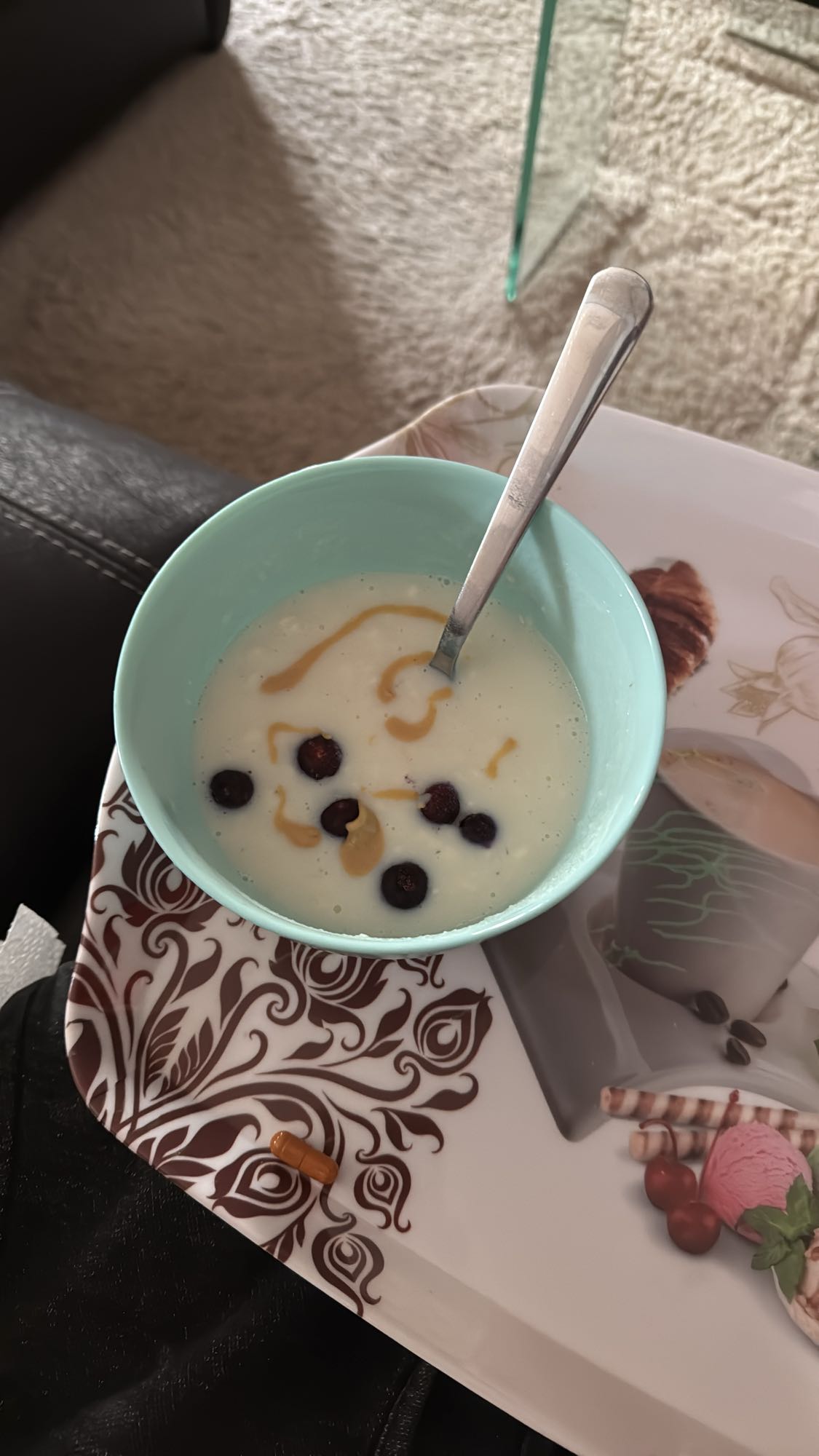 Harina de arroz con leche de proteína y plátano